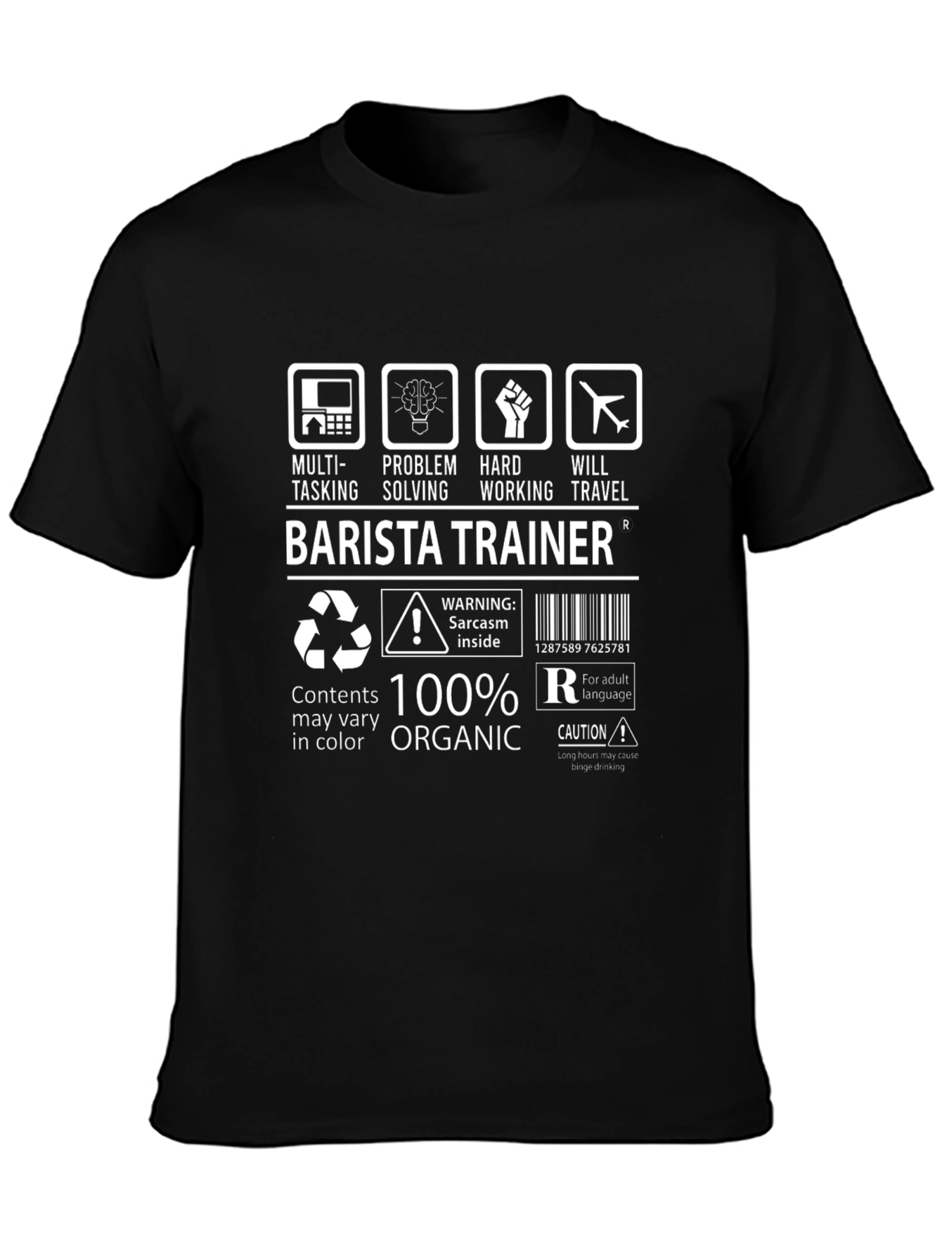Barista Trainer T-Shirt: Multi-Tasking Organic Humor Tee