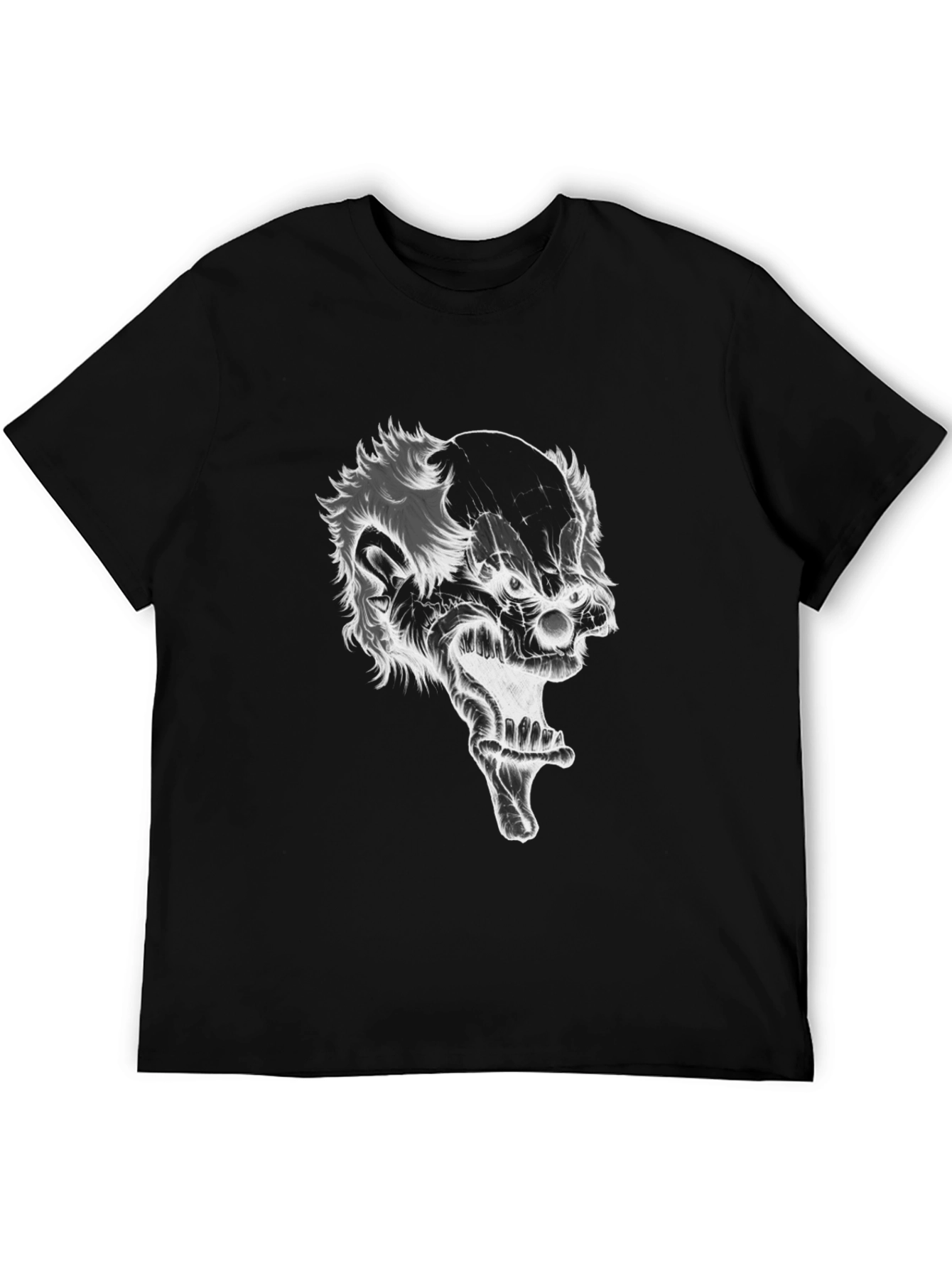 Creepy Clown Graphic Tee - Black Cotton T-Shirt