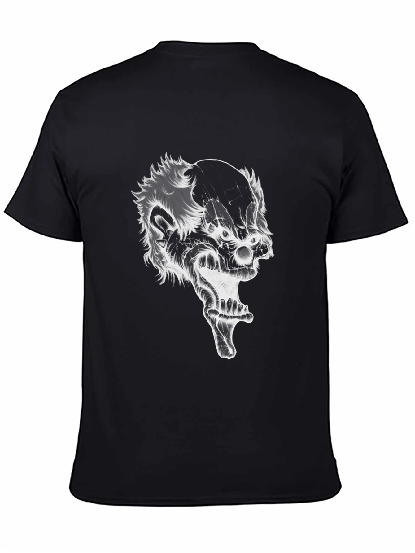 Creepy Clown Graphic Tee - Black Cotton T-Shirt