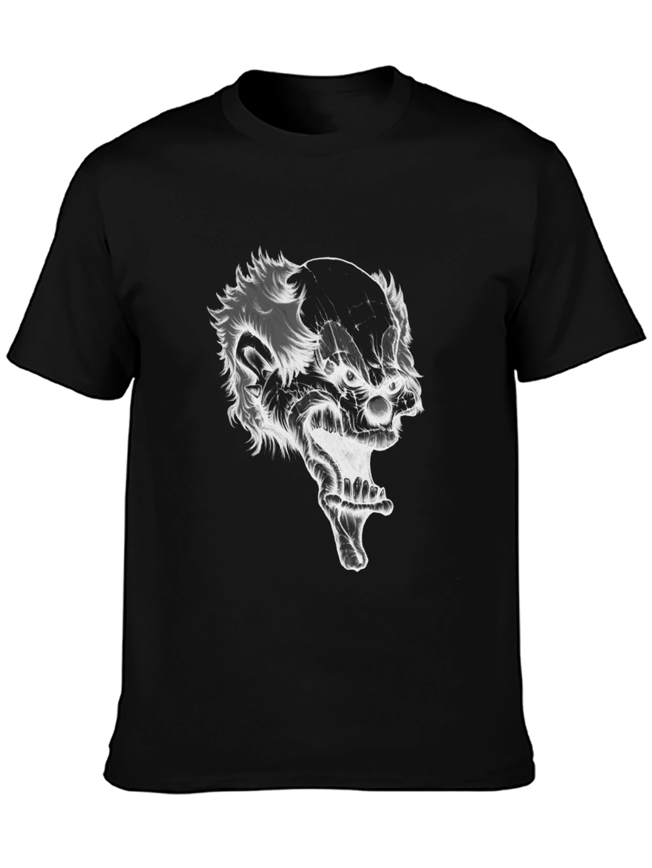 Creepy Clown Graphic Tee - Black Cotton T-Shirt