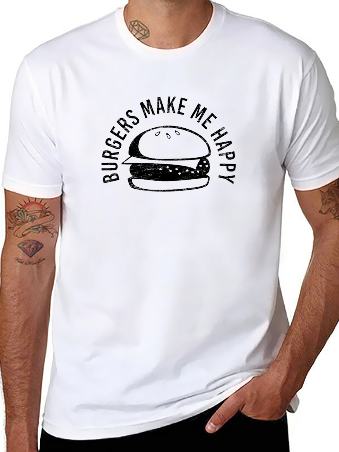 Burgers Make Me Happy Graphic T-Shirt