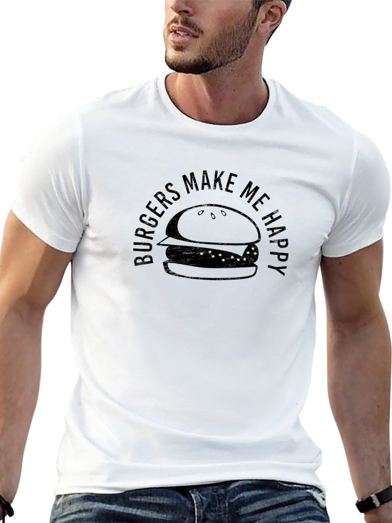 Burgers Make Me Happy Graphic T-Shirt