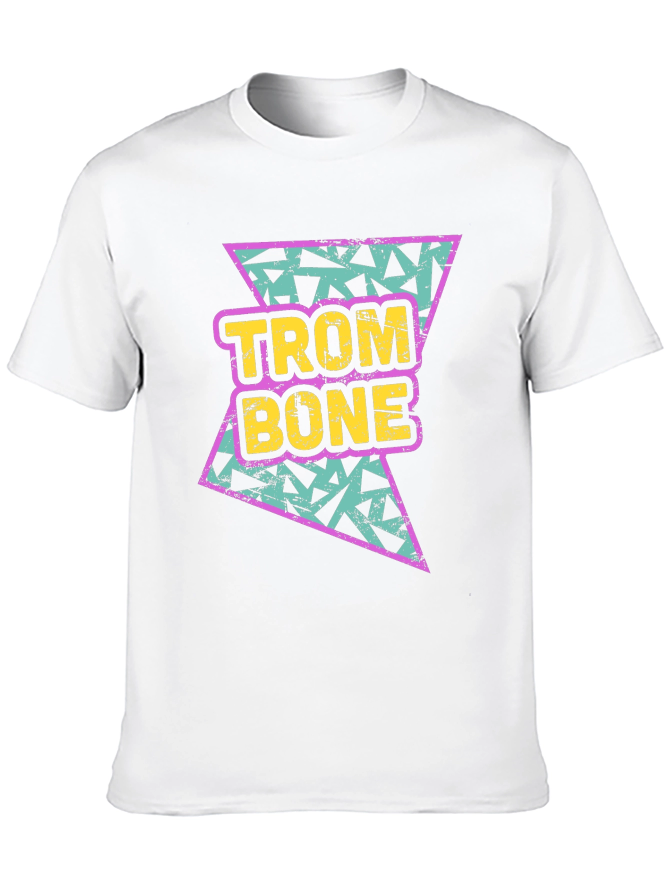 Retro Trombone Graphic Tee - Black Cotton T-Shirt