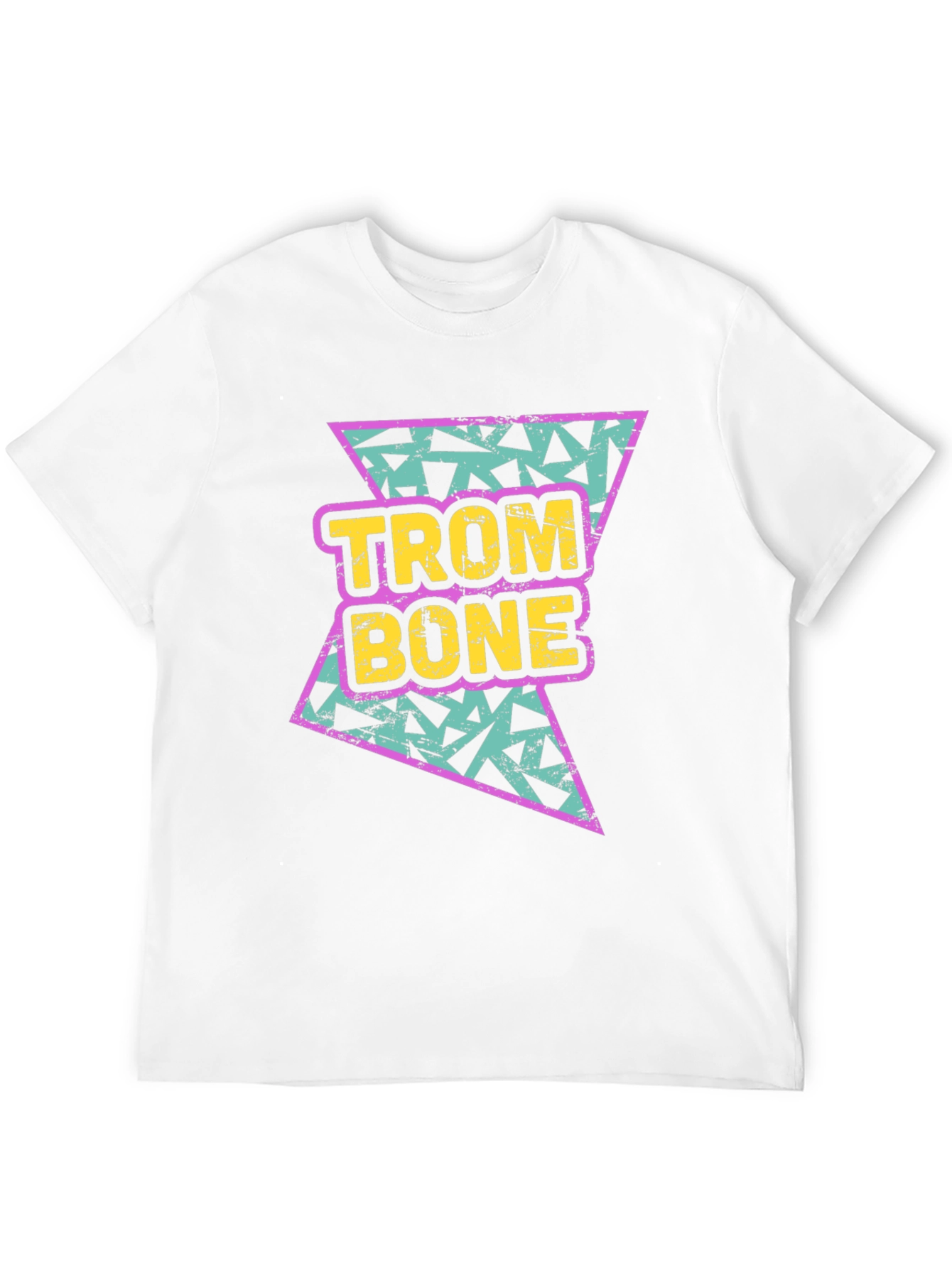 Retro Trombone Graphic Tee - Black Cotton T-Shirt