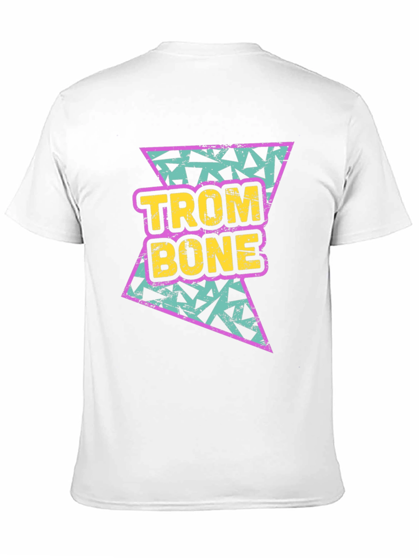 Retro Trombone Graphic Tee - Black Cotton T-Shirt