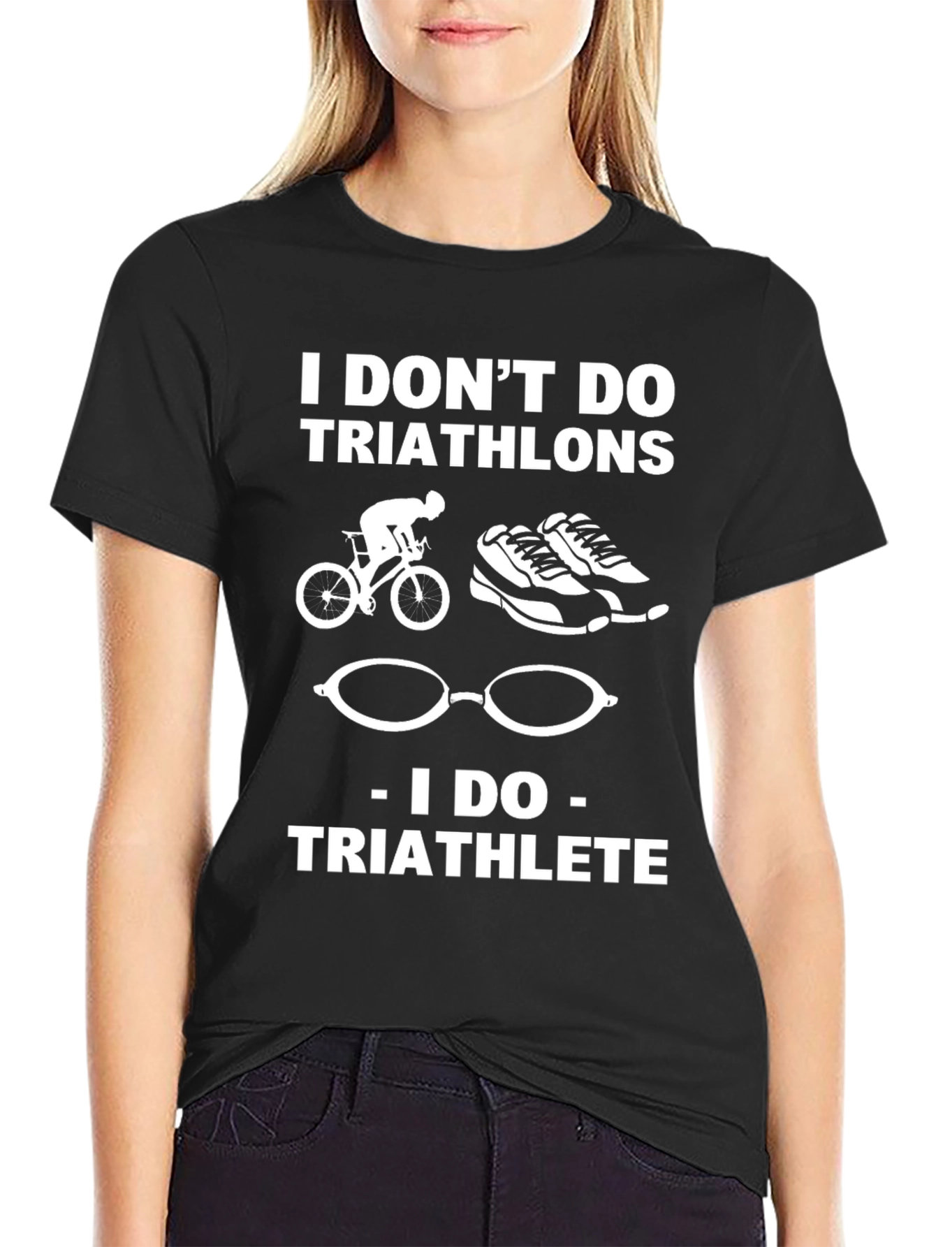 Triathlete Graphic Tee - Black Cotton T-Shirt
