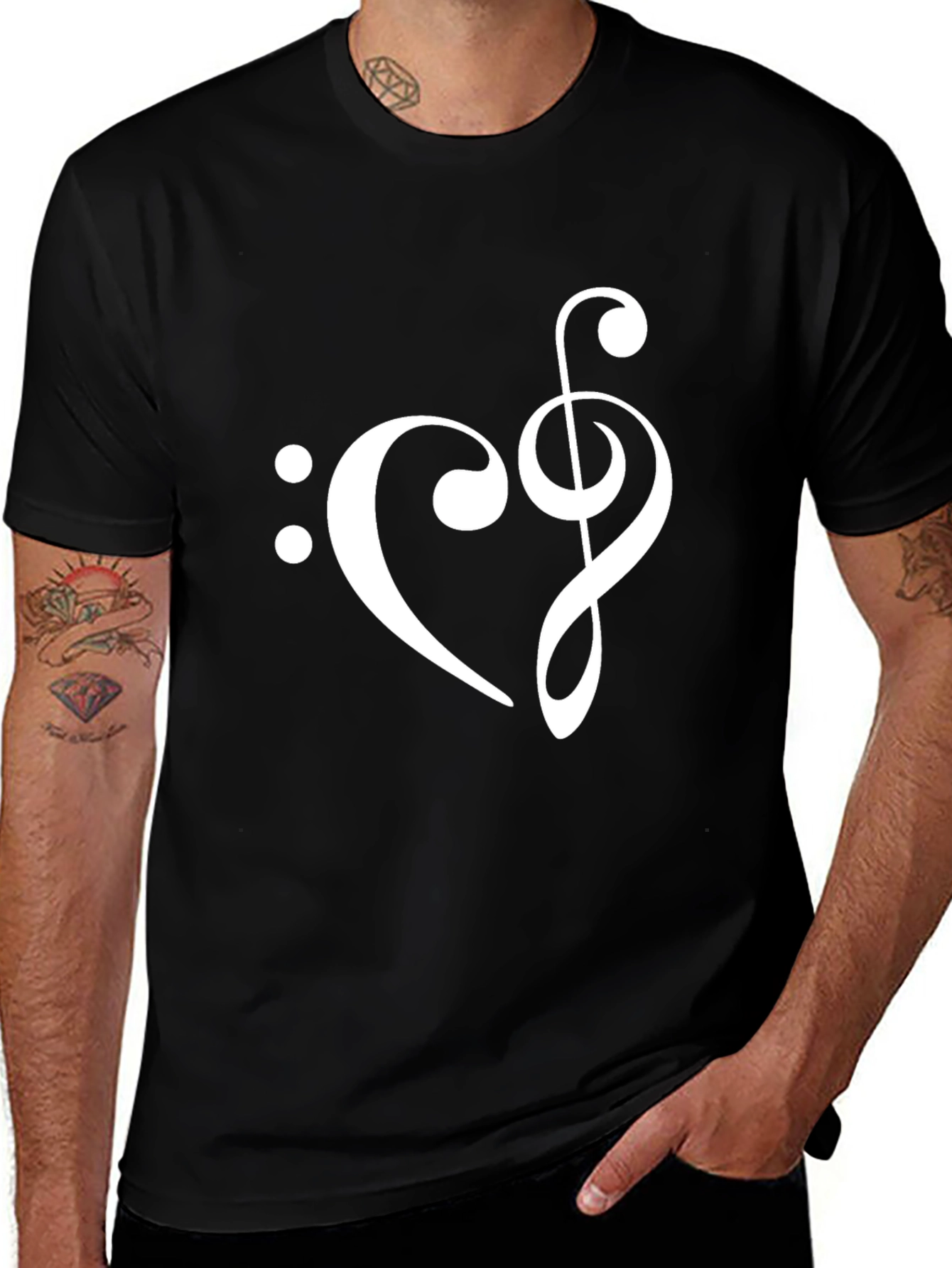 Musical Heart T-Shirt - Black