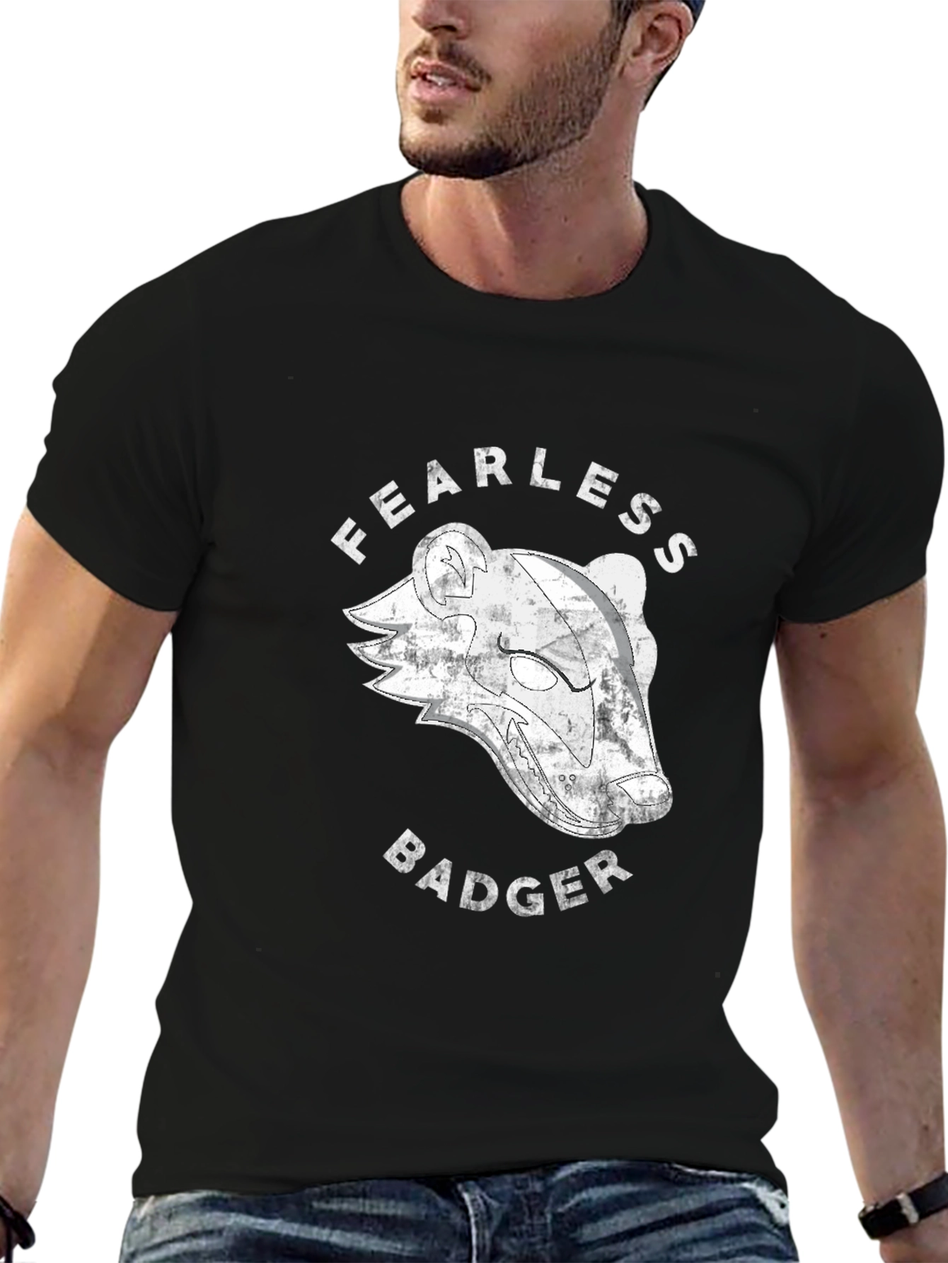 Fearless Badger Graphic T-Shirt - Black