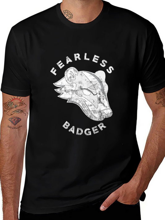 Fearless Badger Graphic T-Shirt - Black