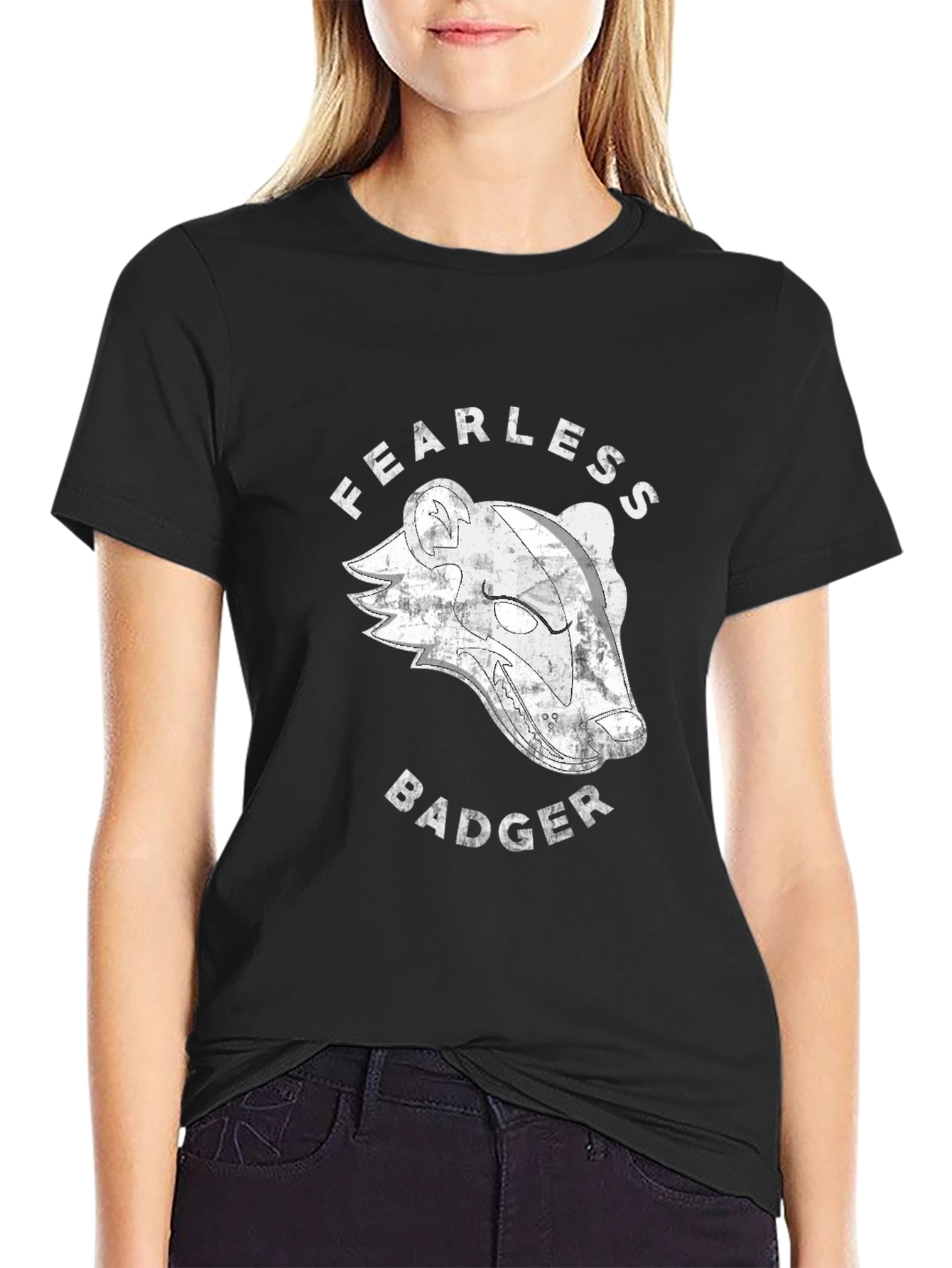 Fearless Badger Graphic T-Shirt - Black