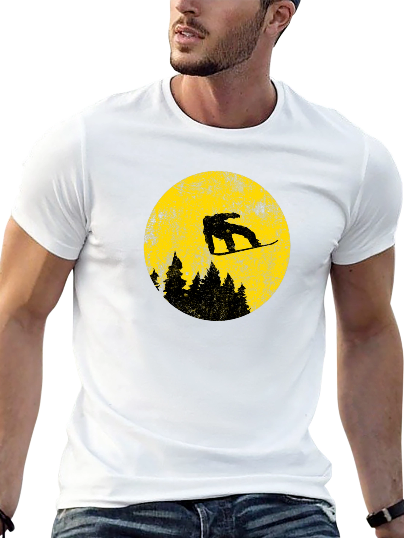 Snowboarder Moon Graphic Tee