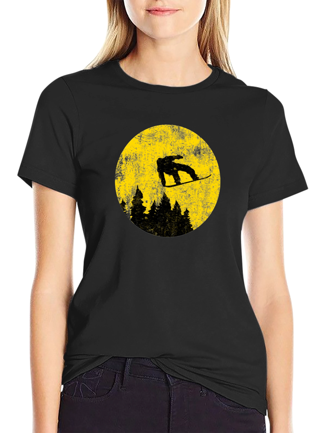 Snowboarder Moon Graphic Tee