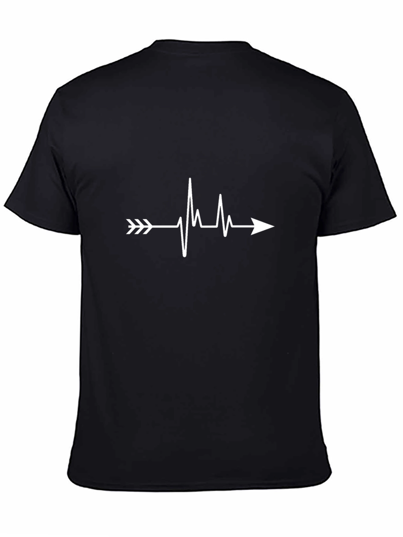 Heartbeat Arrow T-Shirt - Black Cotton Graphic Tee