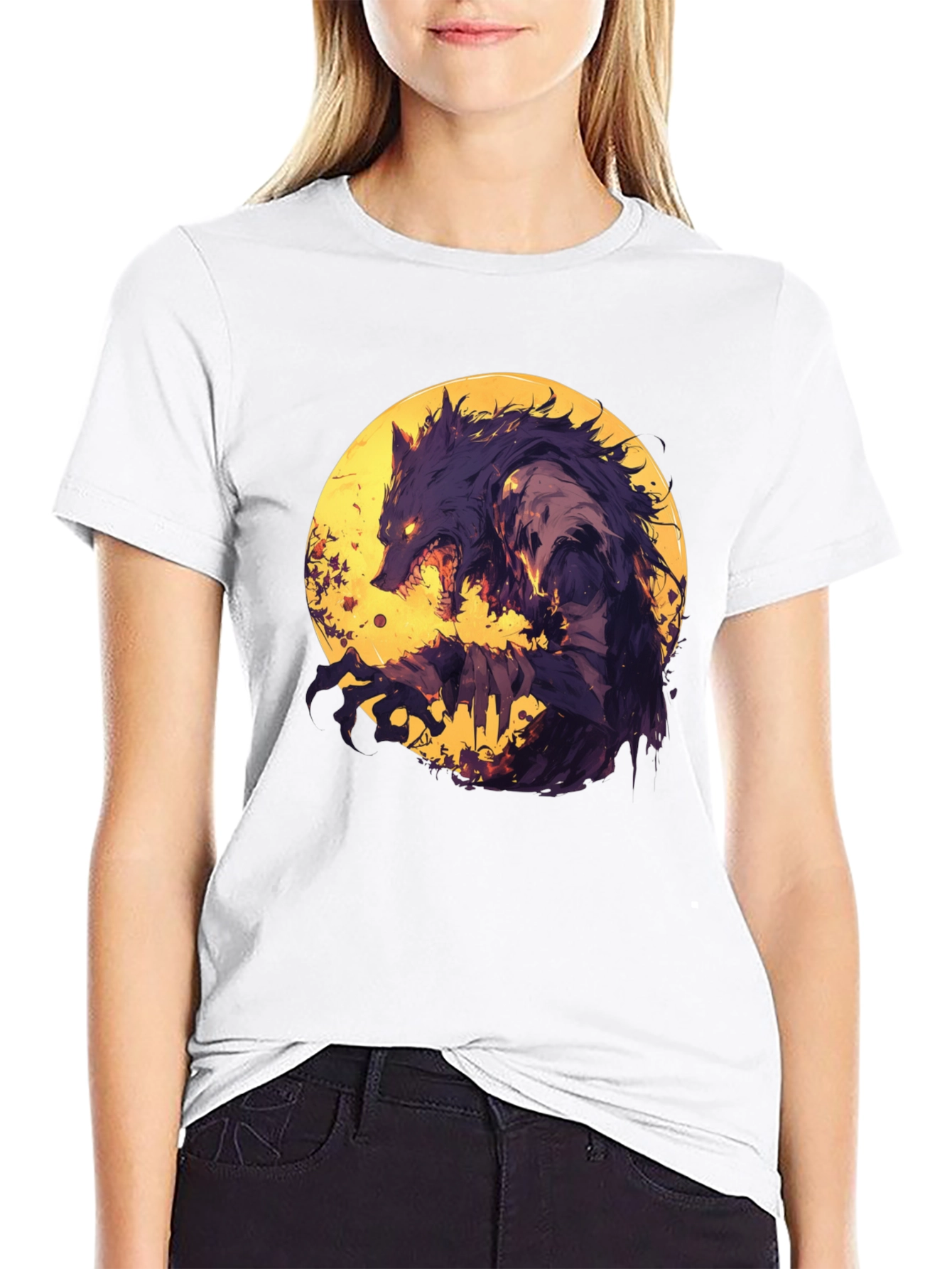 Werewolf Moon Graphic T-Shirt - Unique Design