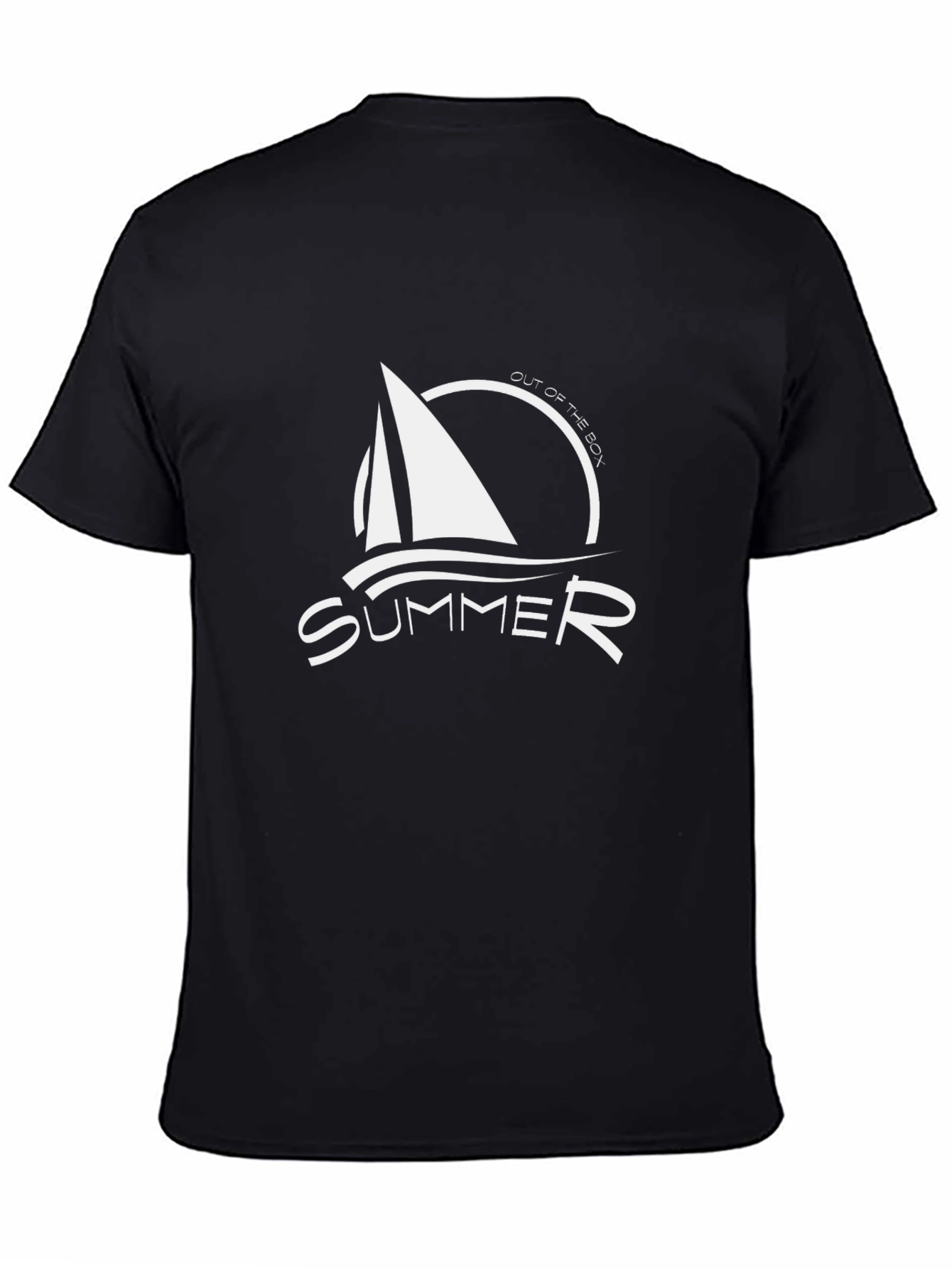 Summer Sailboat Graphic Tee - Black