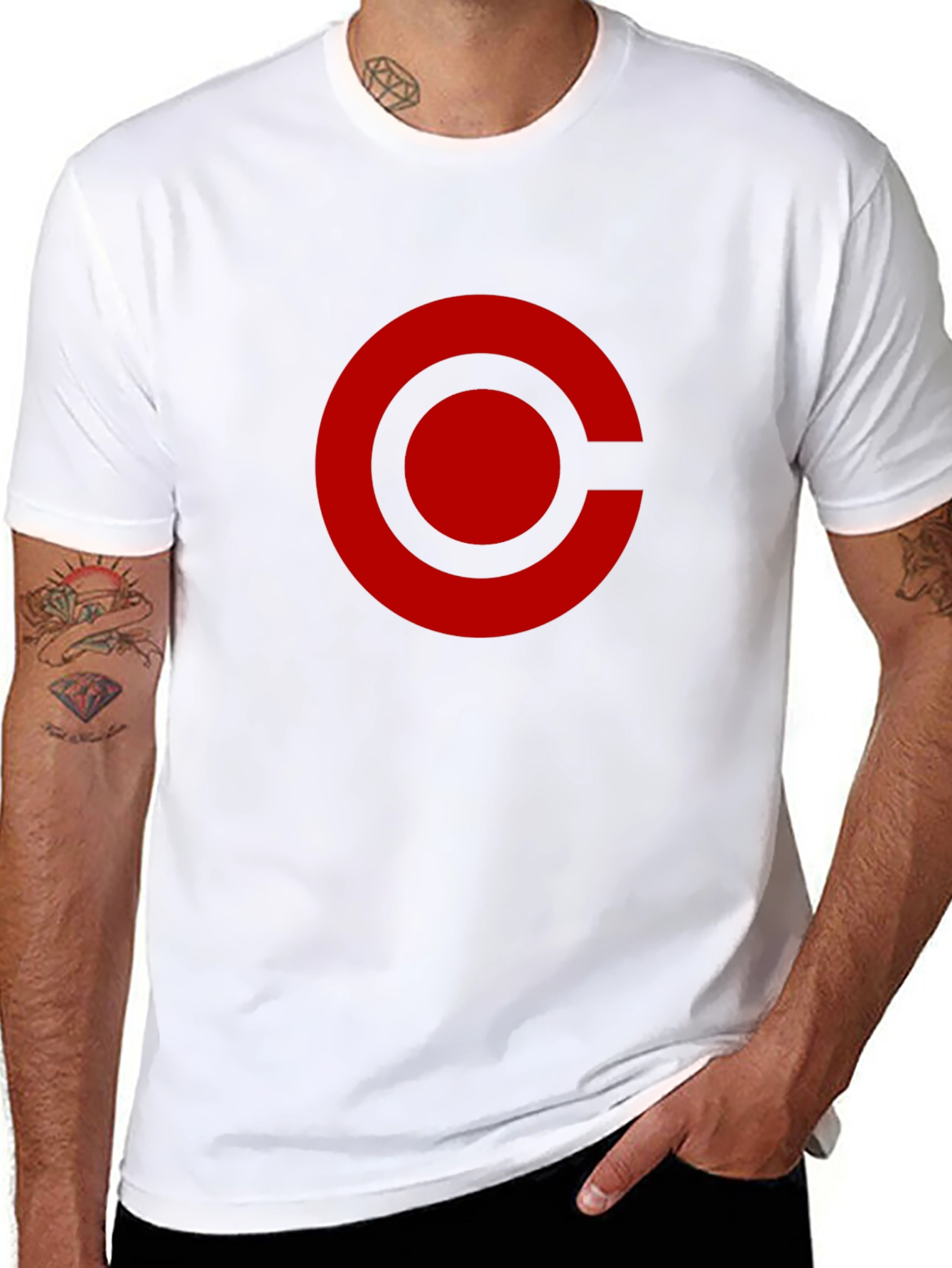 Red Circle Graphic Black T-Shirt