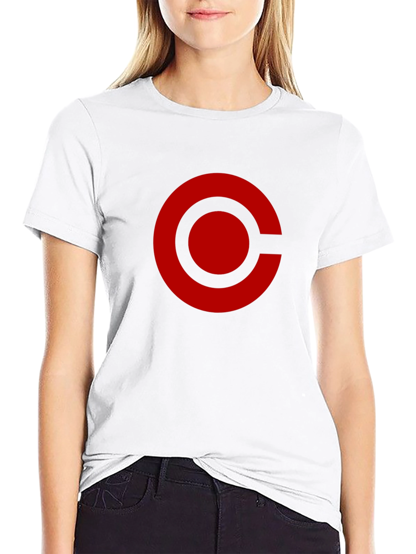 Red Circle Graphic Black T-Shirt