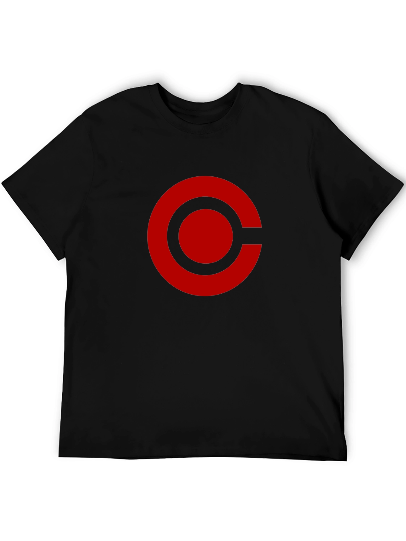 Red Circle Graphic Black T-Shirt