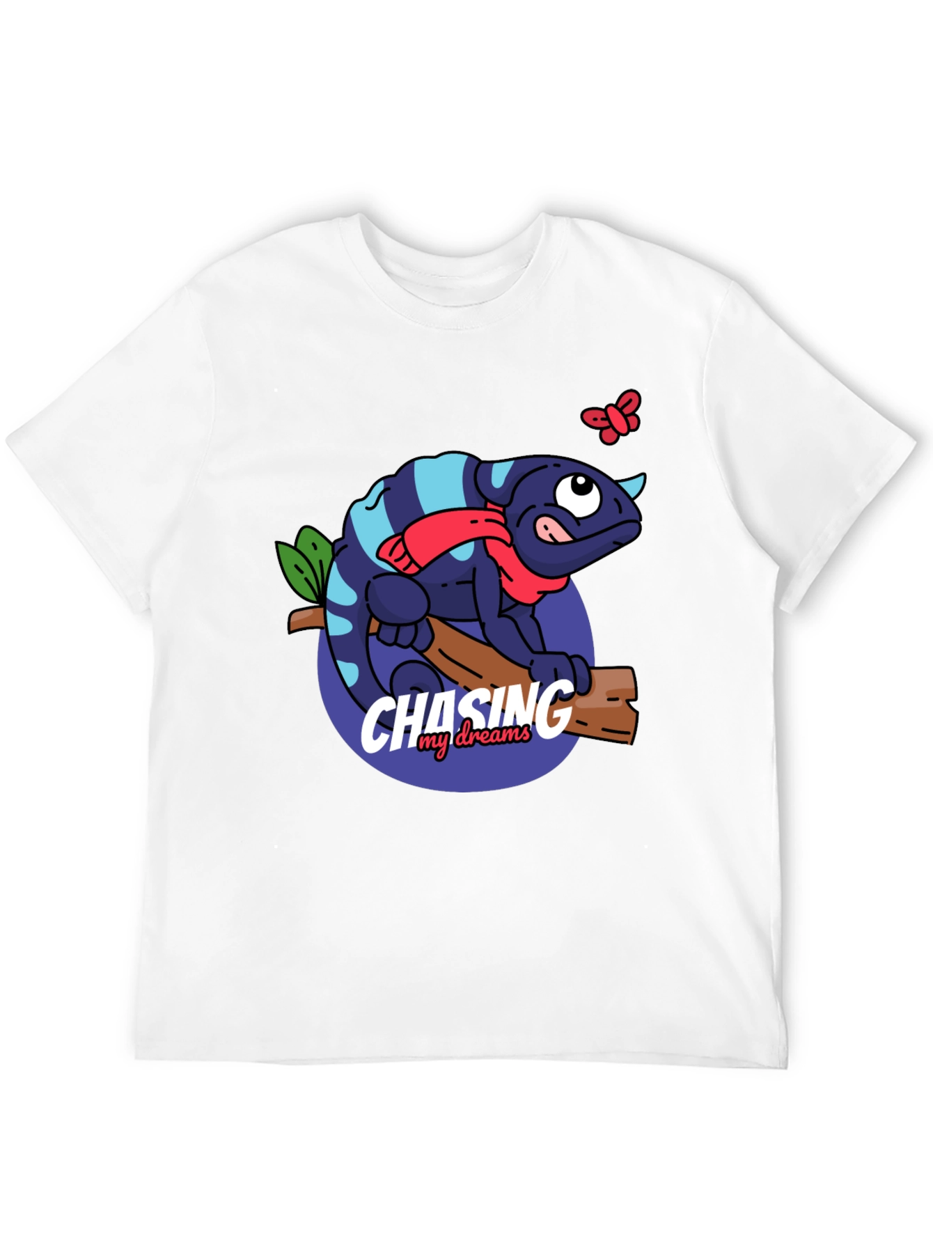 Chameleon Chasing Dreams Graphic Tee - Black
