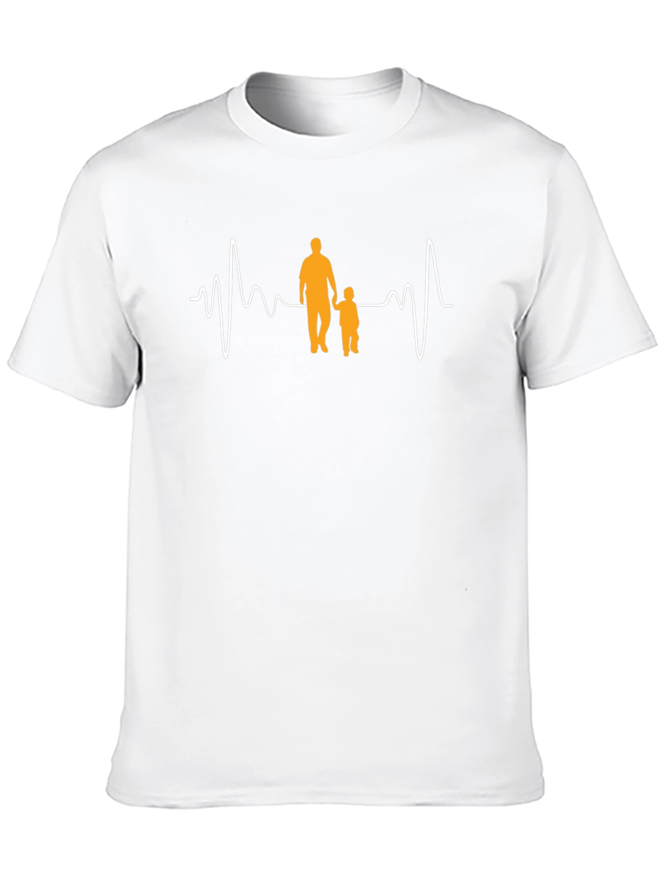 Father & Child Heartbeat T-Shirt - Black