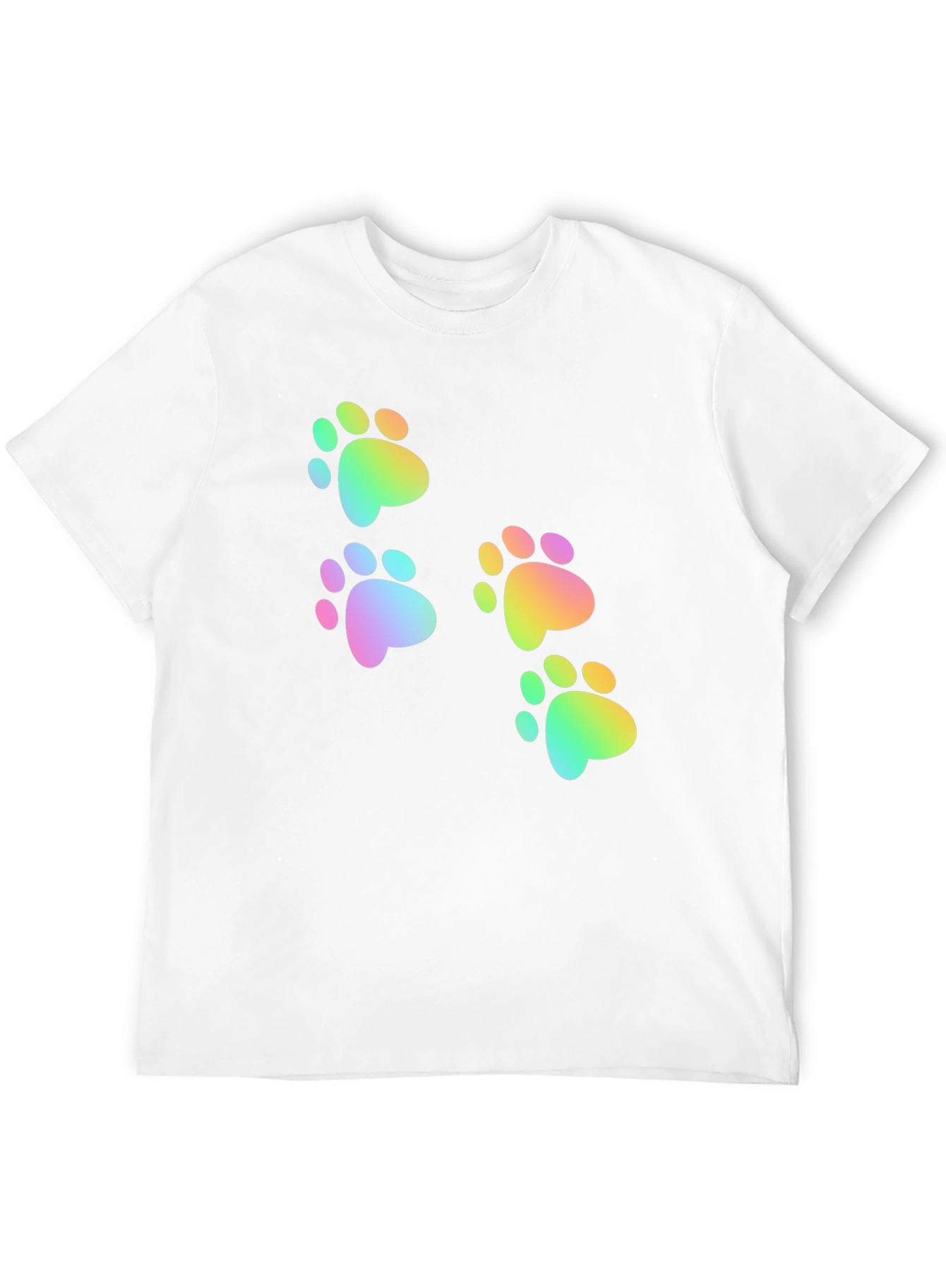 Rainbow Paw Print Graphic Tee