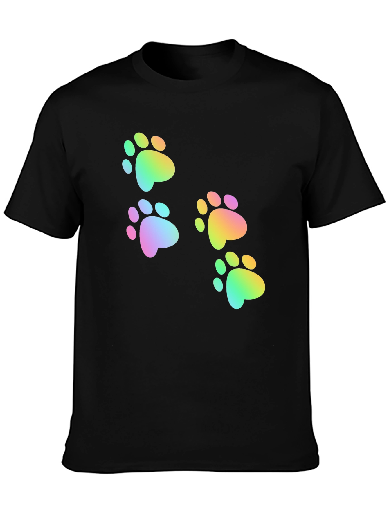Rainbow Paw Print Graphic Tee