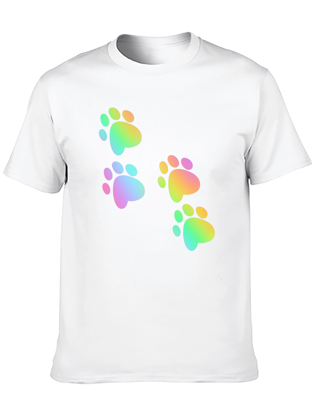 Rainbow Paw Print Graphic Tee