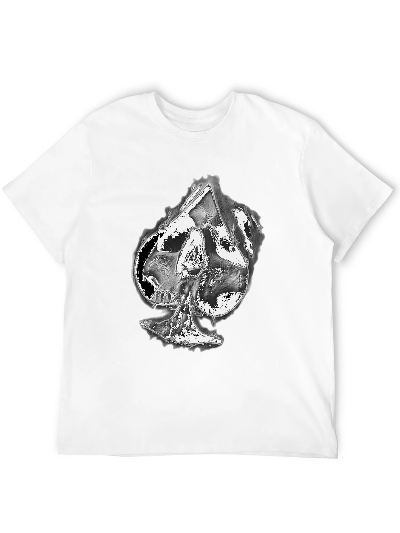Skull Spade Graphic Print Black T-Shirt