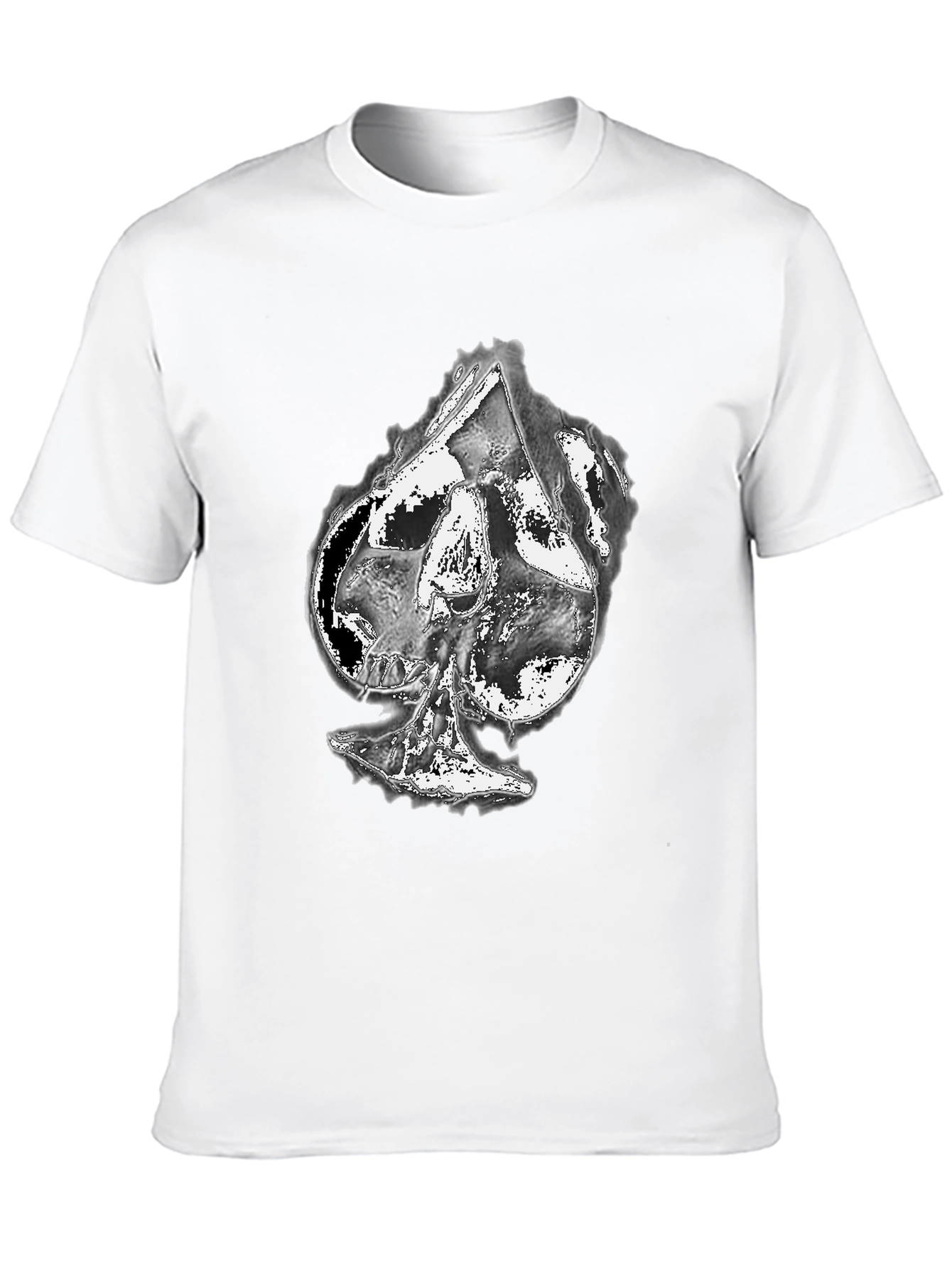 Skull Spade Graphic Print Black T-Shirt