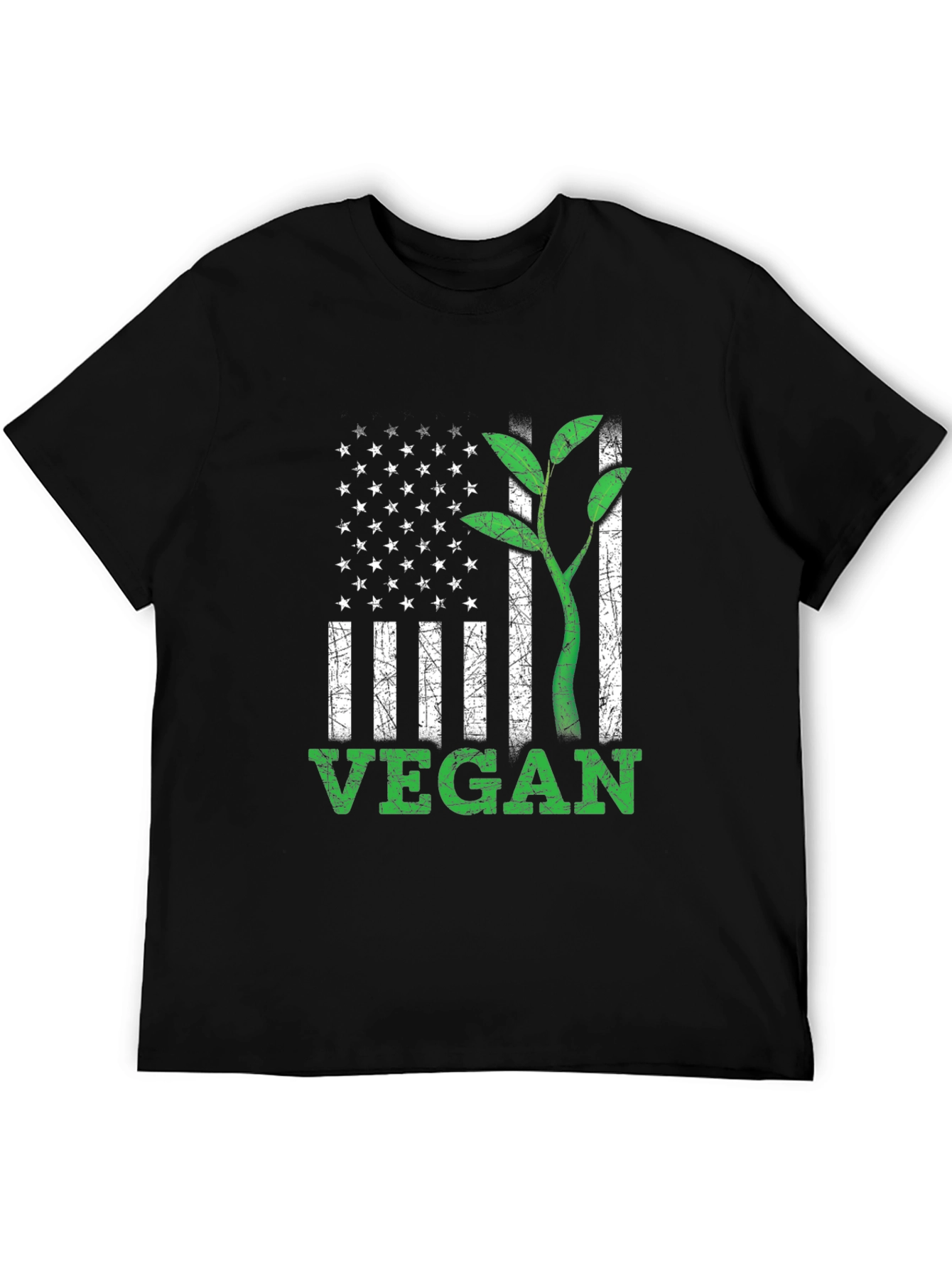 Vegan USA Flag Graphic T-Shirt