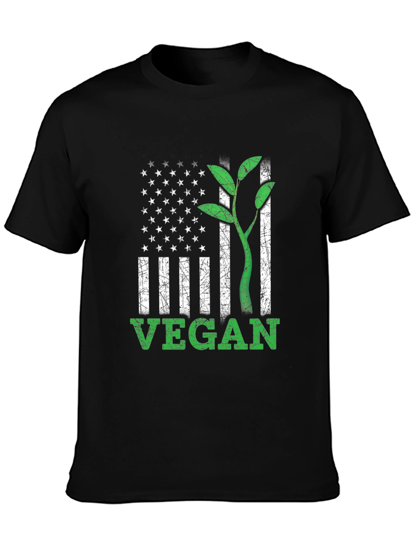Vegan USA Flag Graphic T-Shirt