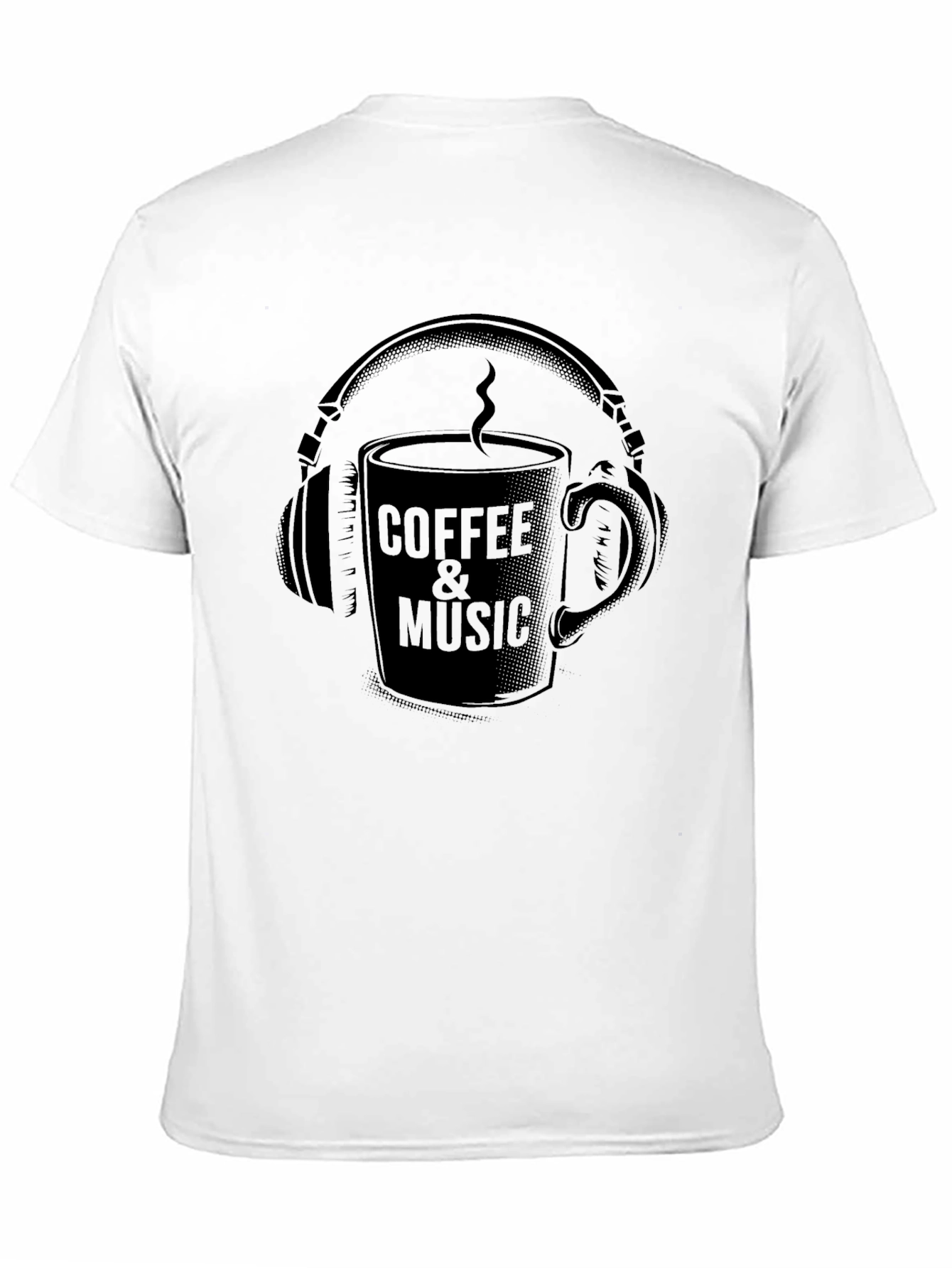 Coffee & Music Graphic Tee - Cool Black T-Shirt