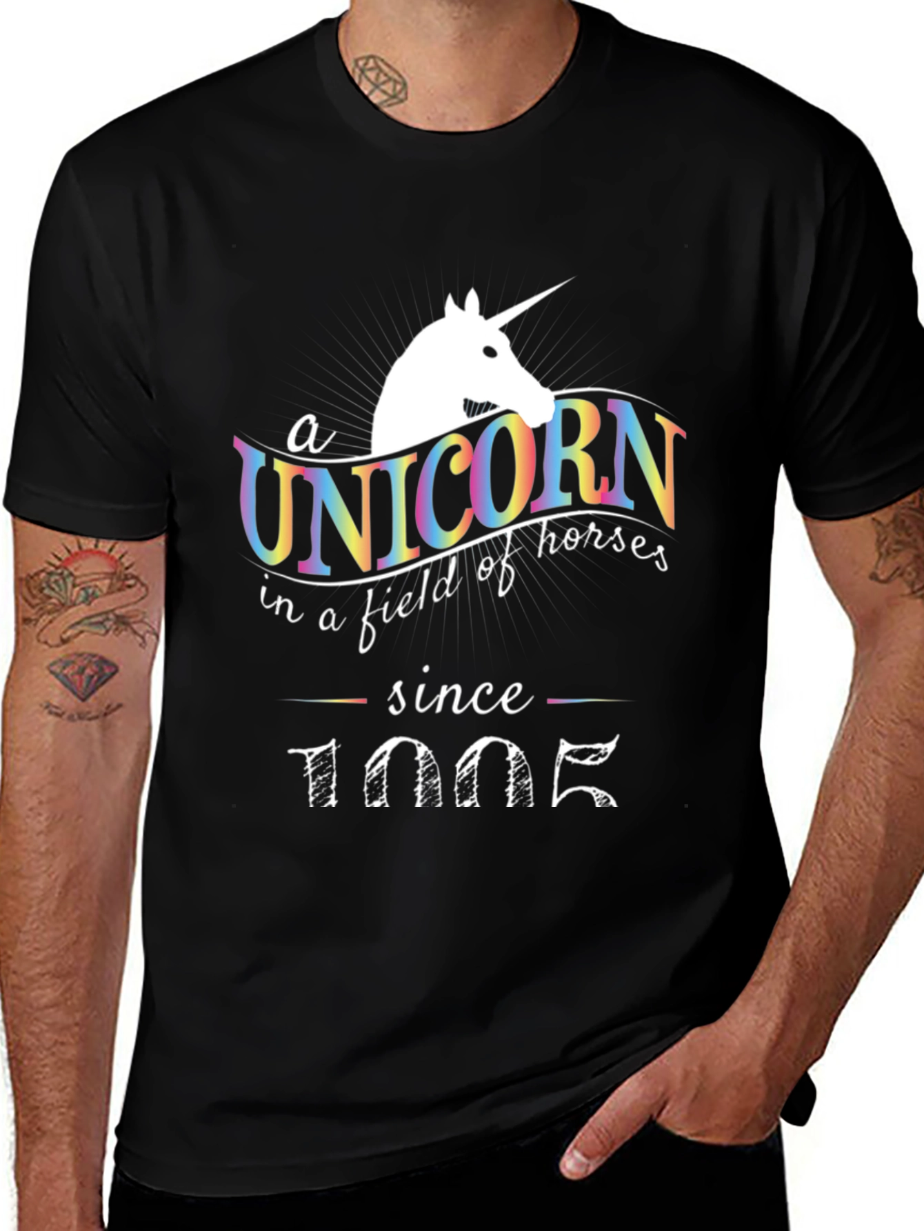 Unicorn Since 1005 Black T-Shirt