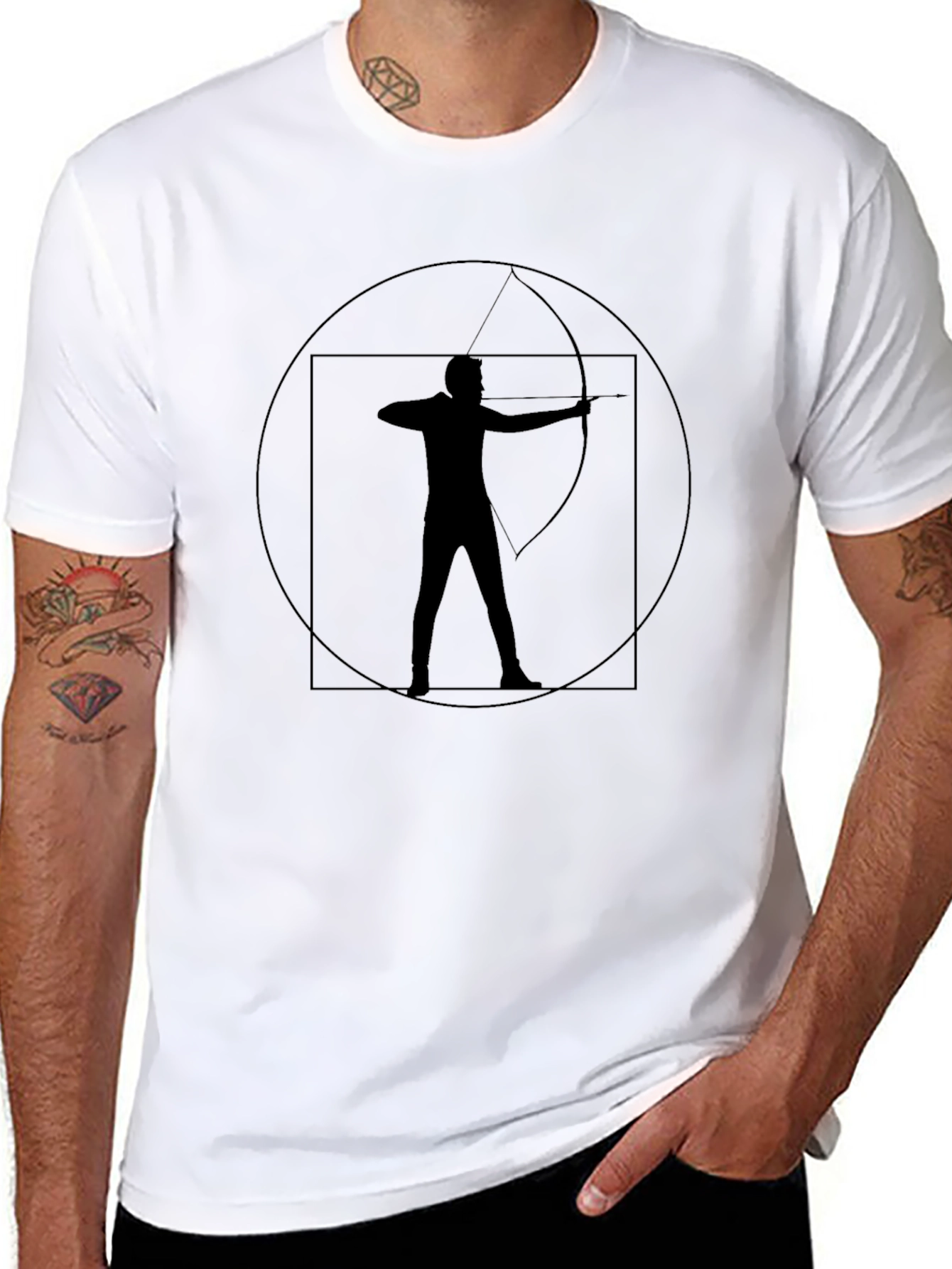 Archery Design Black T-Shirt