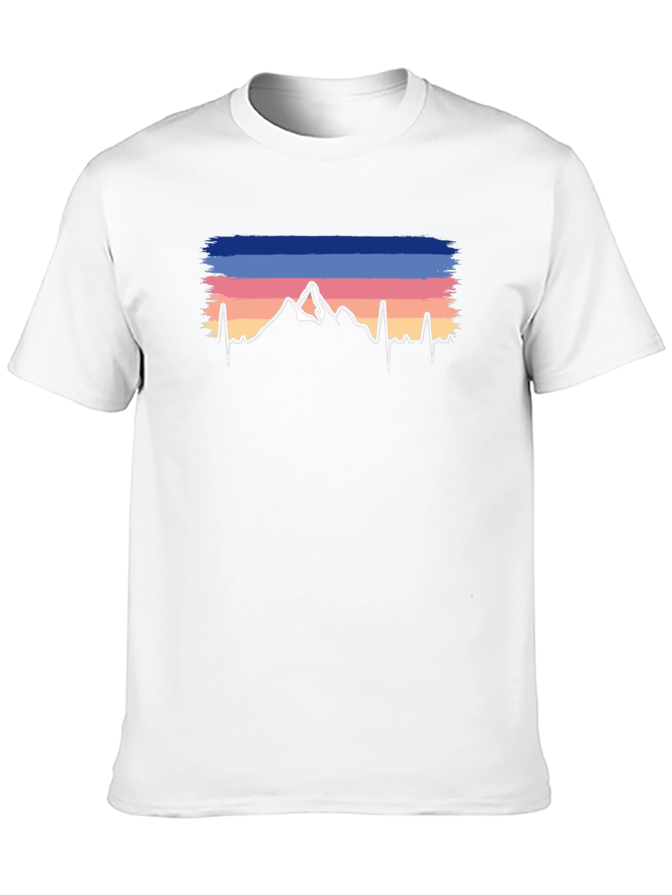 Mountain Peak Heartbeat Graphic Tee - Black