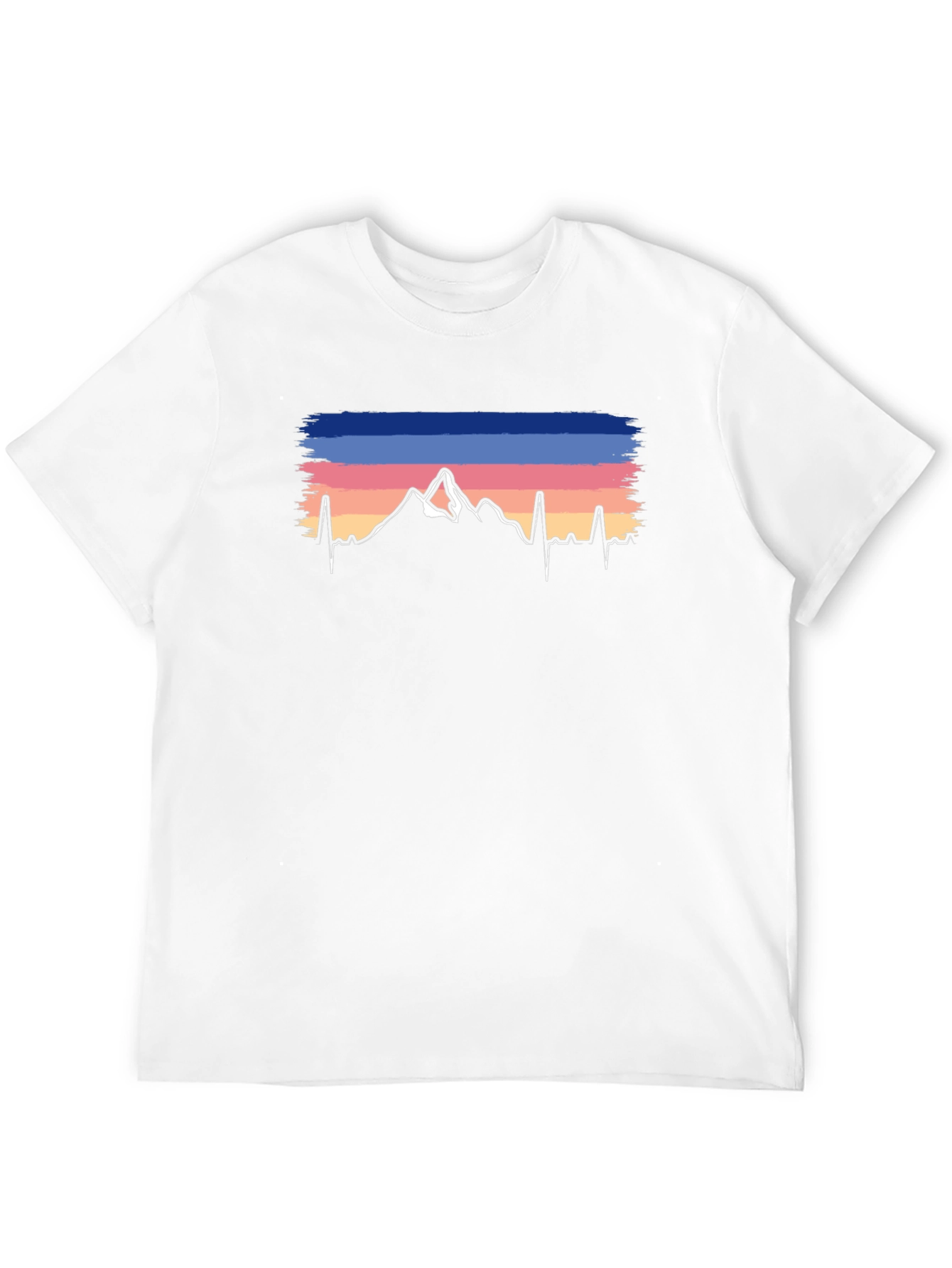 Mountain Peak Heartbeat Graphic Tee - Black