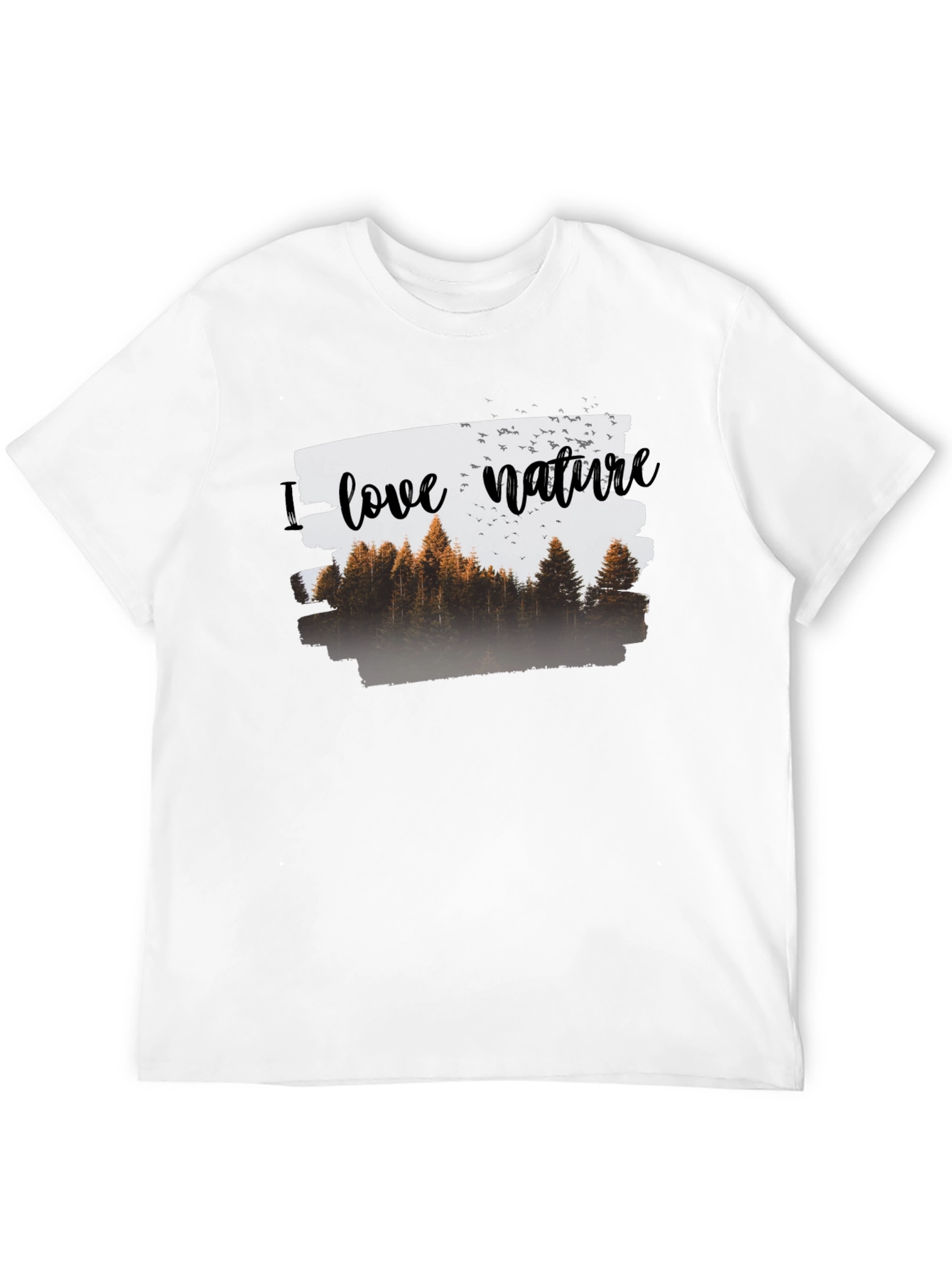I Love Nature Graphic T-Shirt - Black Cotton Tee