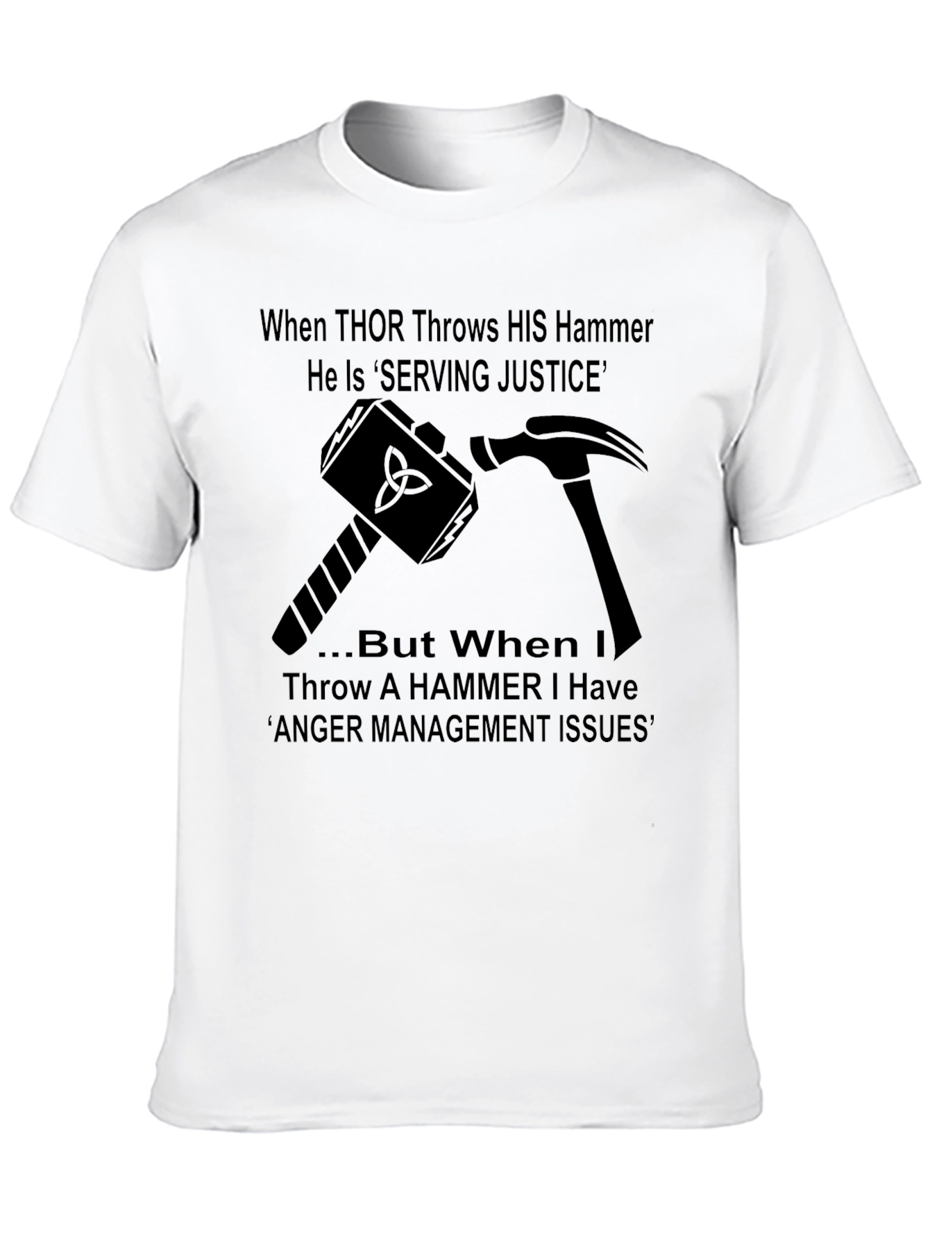 Thor Hammer Anger Management Graphic T-Shirt