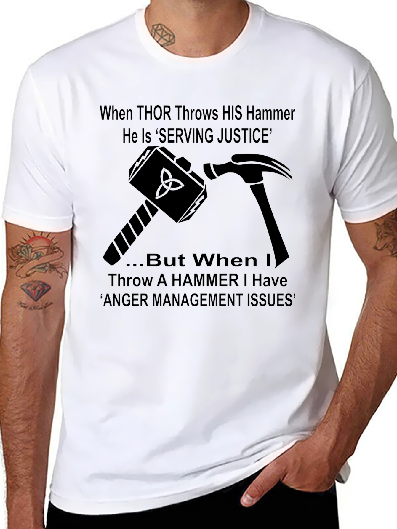 Thor Hammer Anger Management Graphic T-Shirt