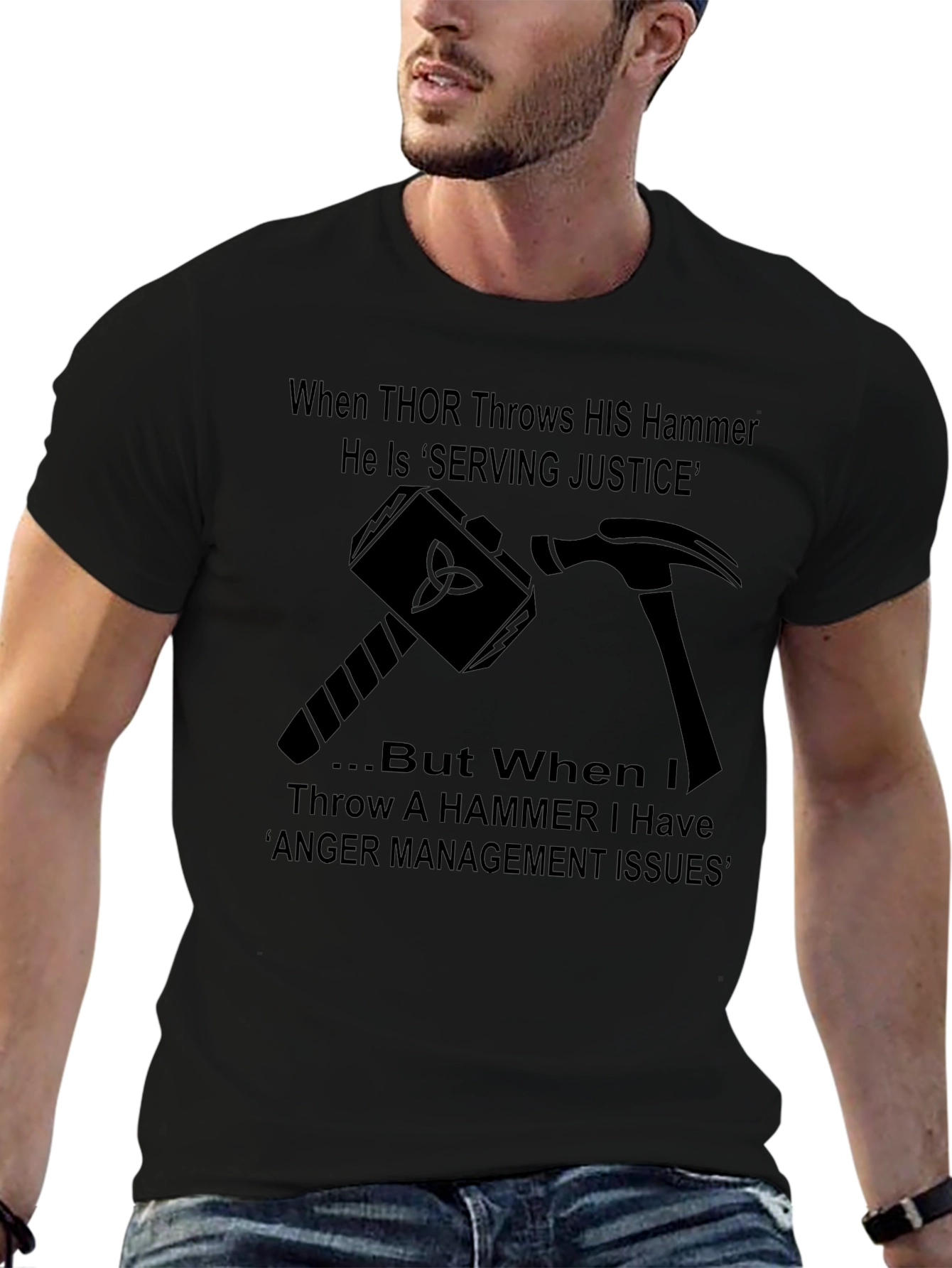 Thor Hammer Anger Management Graphic T-Shirt