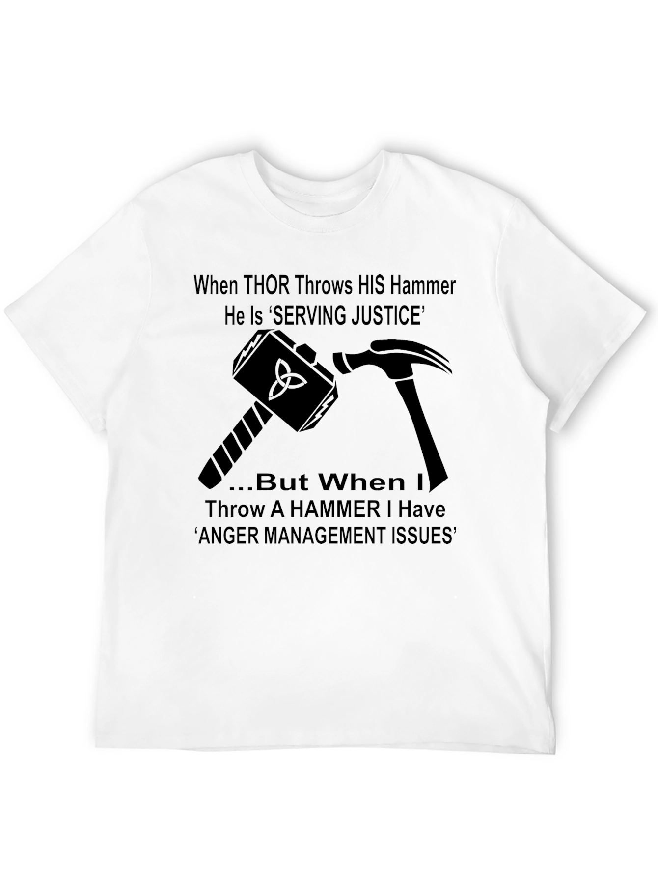 Thor Hammer Anger Management Graphic T-Shirt