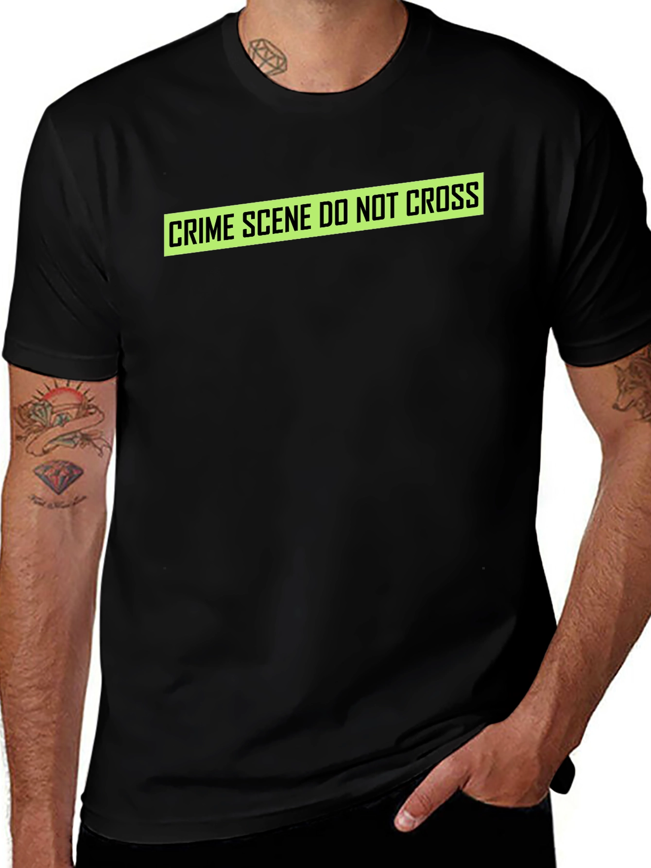 Crime Scene Do Not Cross T-Shirt - Black
