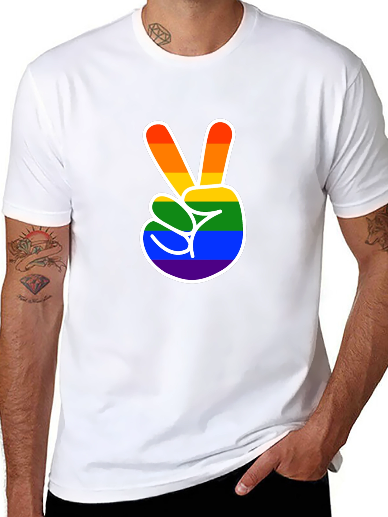 Peace Love Pride Black Tee