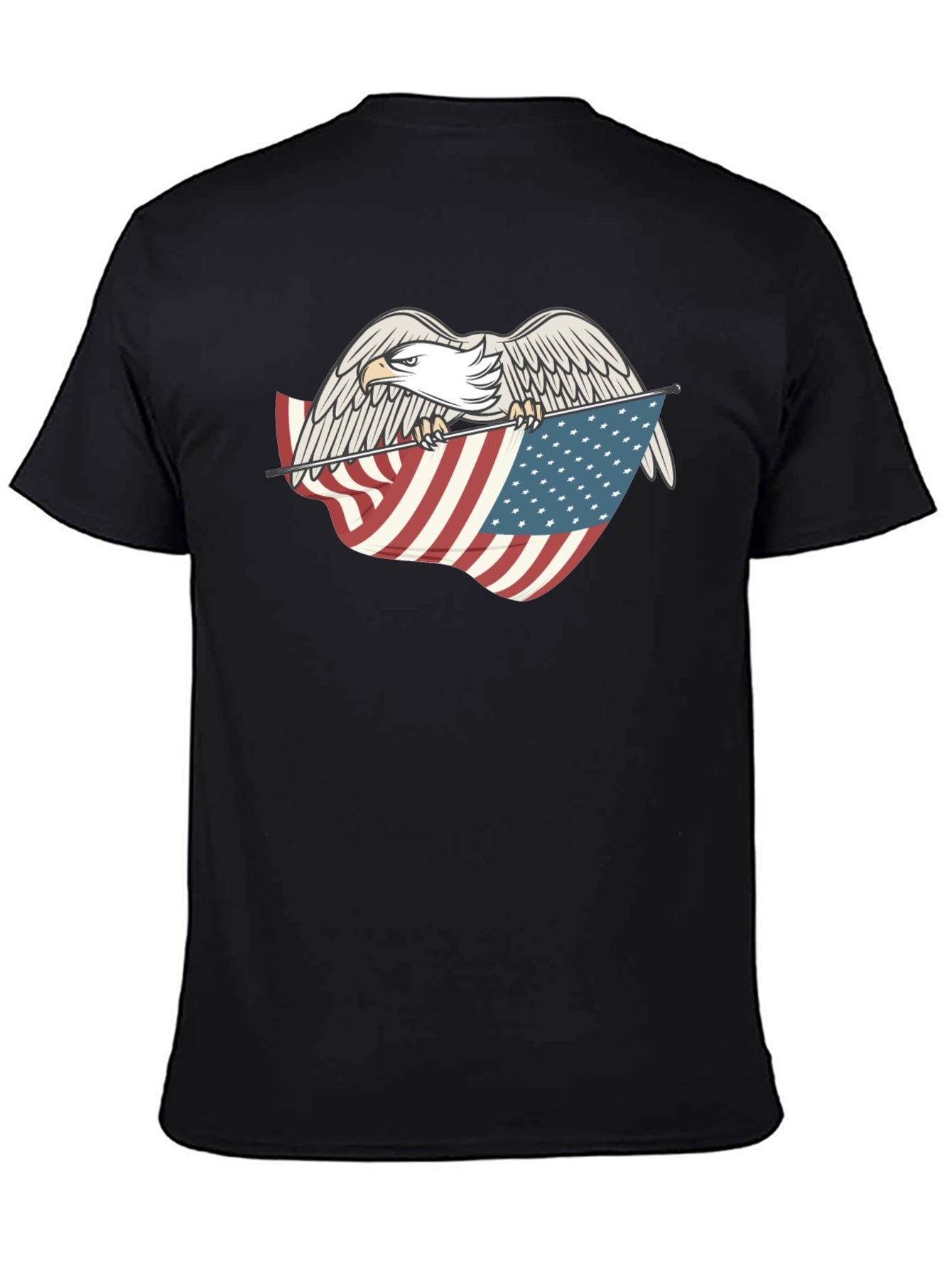 Eagle Holding American Flag Graphic T-Shirt