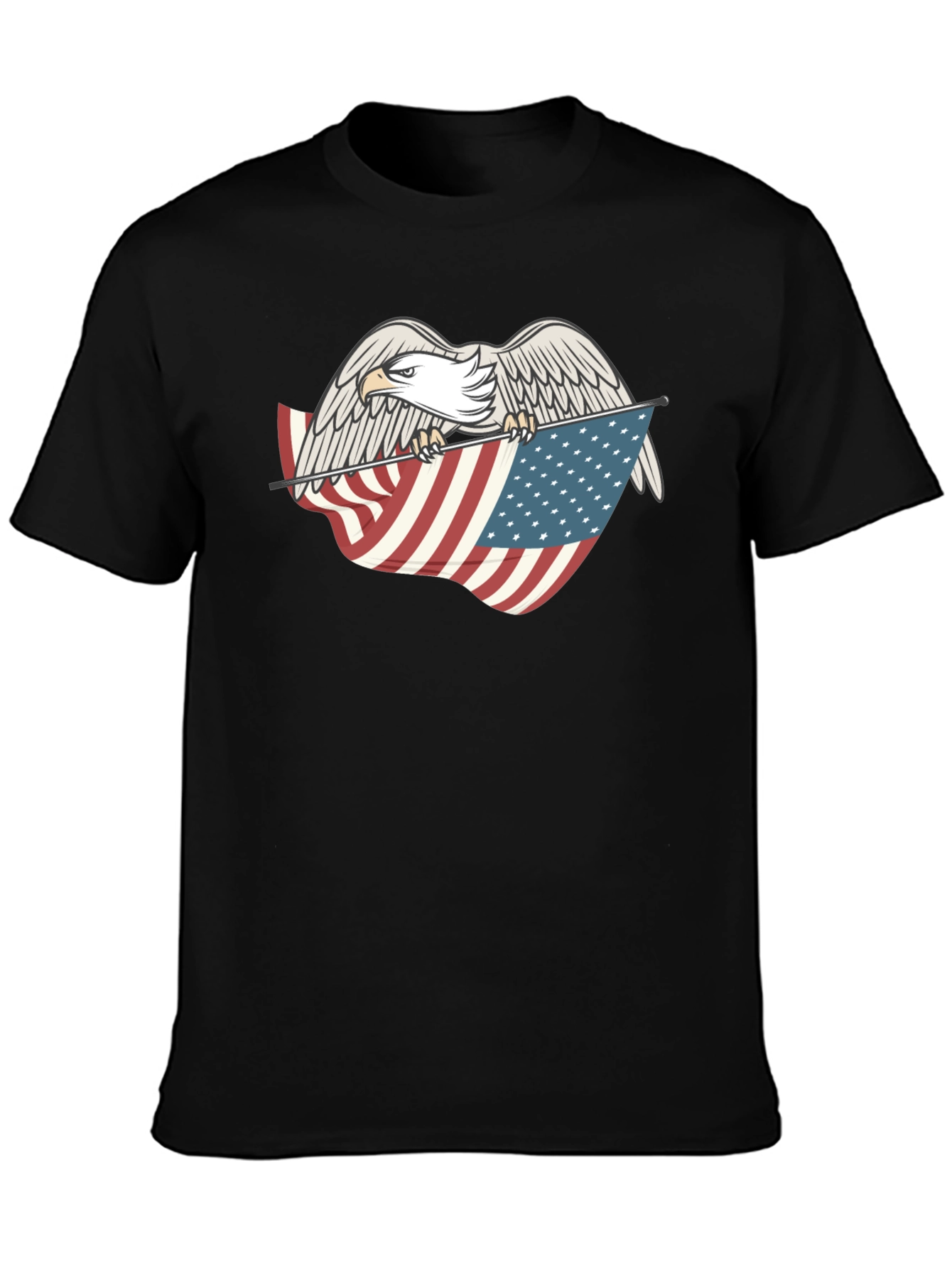 Eagle Holding American Flag Graphic T-Shirt