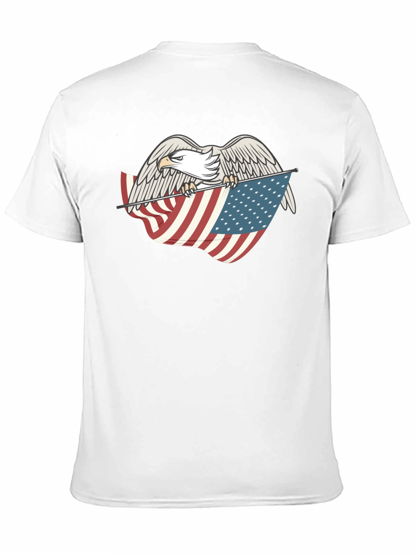 Eagle Holding American Flag Graphic T-Shirt
