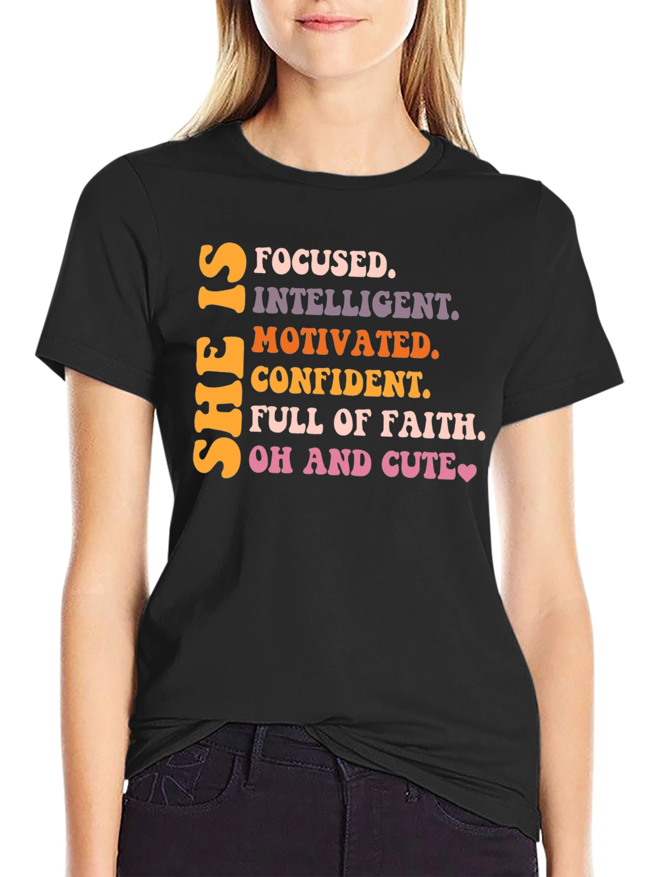 Empowered Womens T-Shirt: Focused Intelligent Motivated