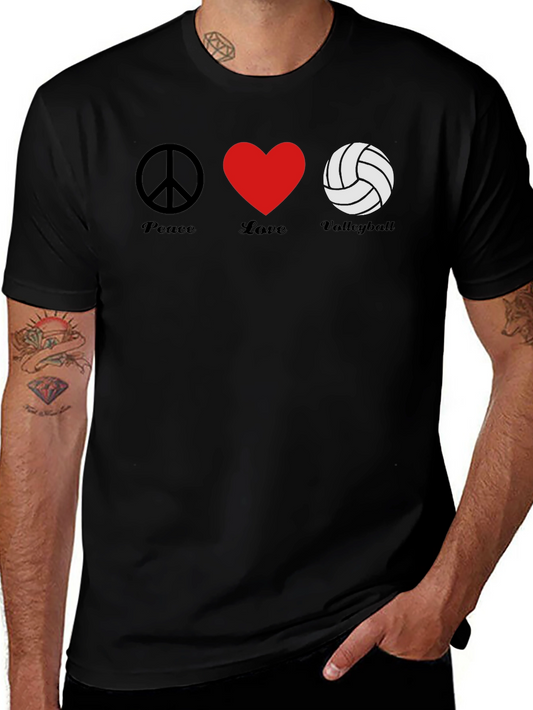 Peace Love Volleyball Graphic Tee - Trendy & Comfortable