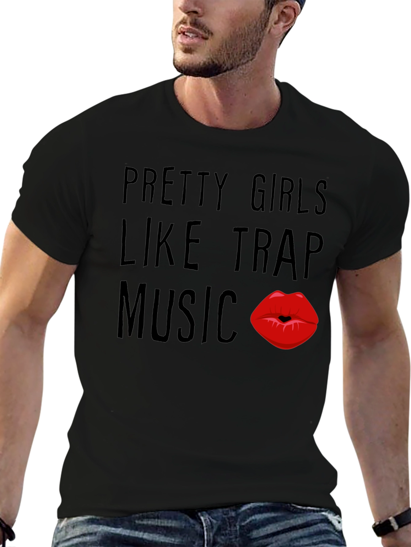 Pretty Girls Like Trap Music Black Graphic Tee