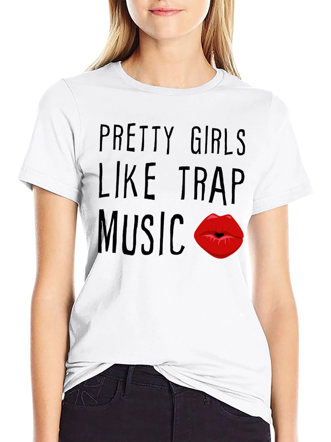 Pretty Girls Like Trap Music Black Graphic Tee